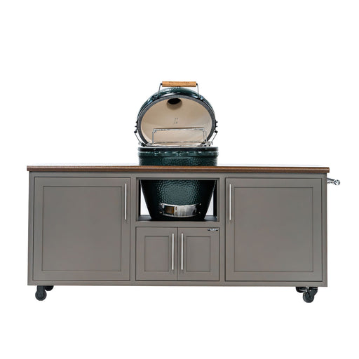 Challenger Designs Torch 76-Inch Cart for Large EGG w/ Copper Vein Countertop & Cappuccino Shaker Cabinet | Novaselectes