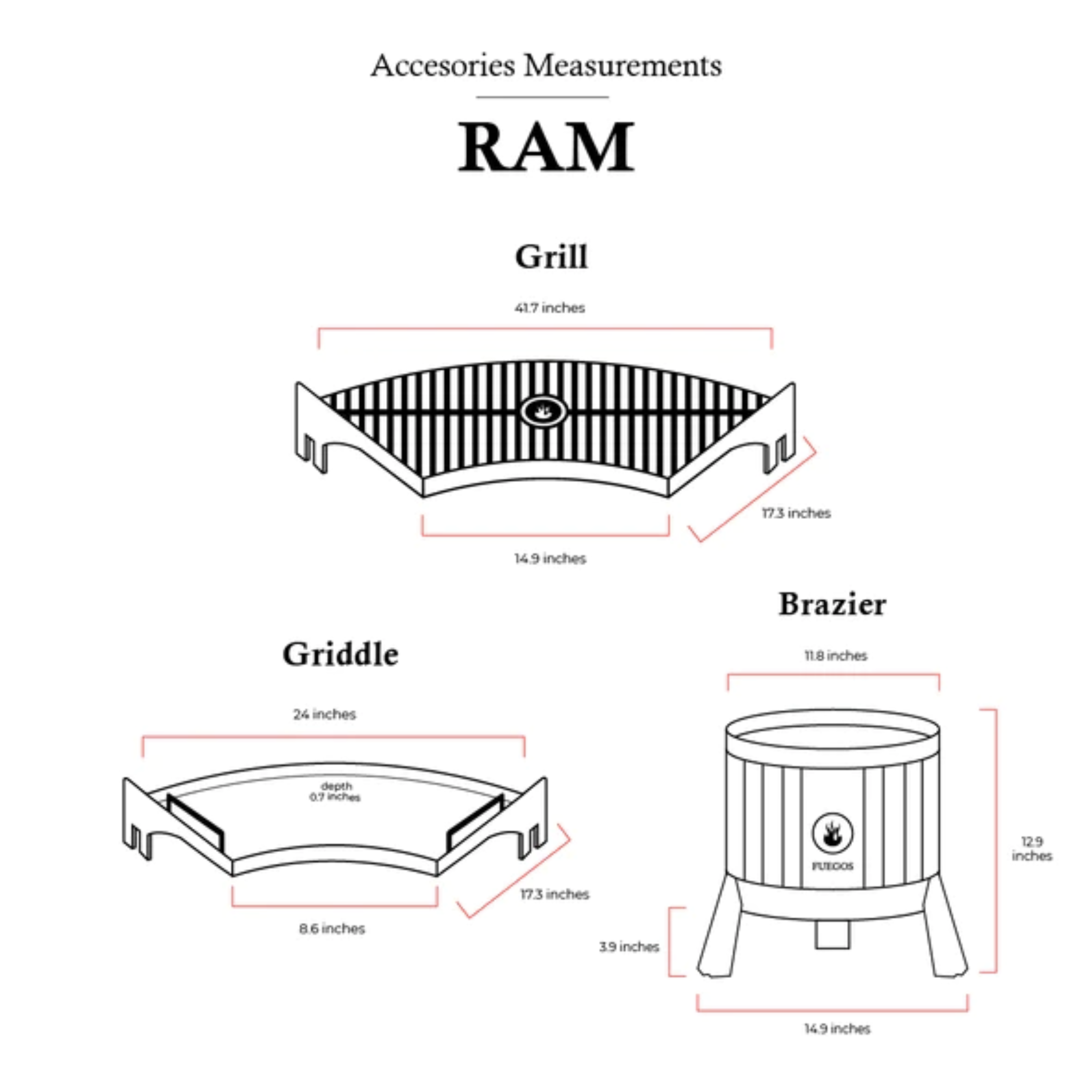 Fogues TX Ram 120 Open Fire Argentine Charcoal Grill