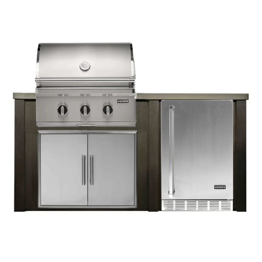Haven Outdoor 72-Inch Outdoor Kitchen Island w/ Coyote 30-Inch Grill & Refrigerator | Novaselectes