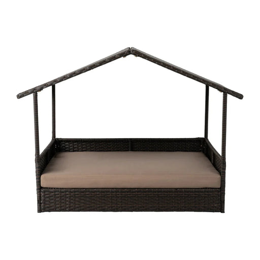 Huntley Pet Rattan Wicker Cabana Raised Pet Bed | Novaselectes