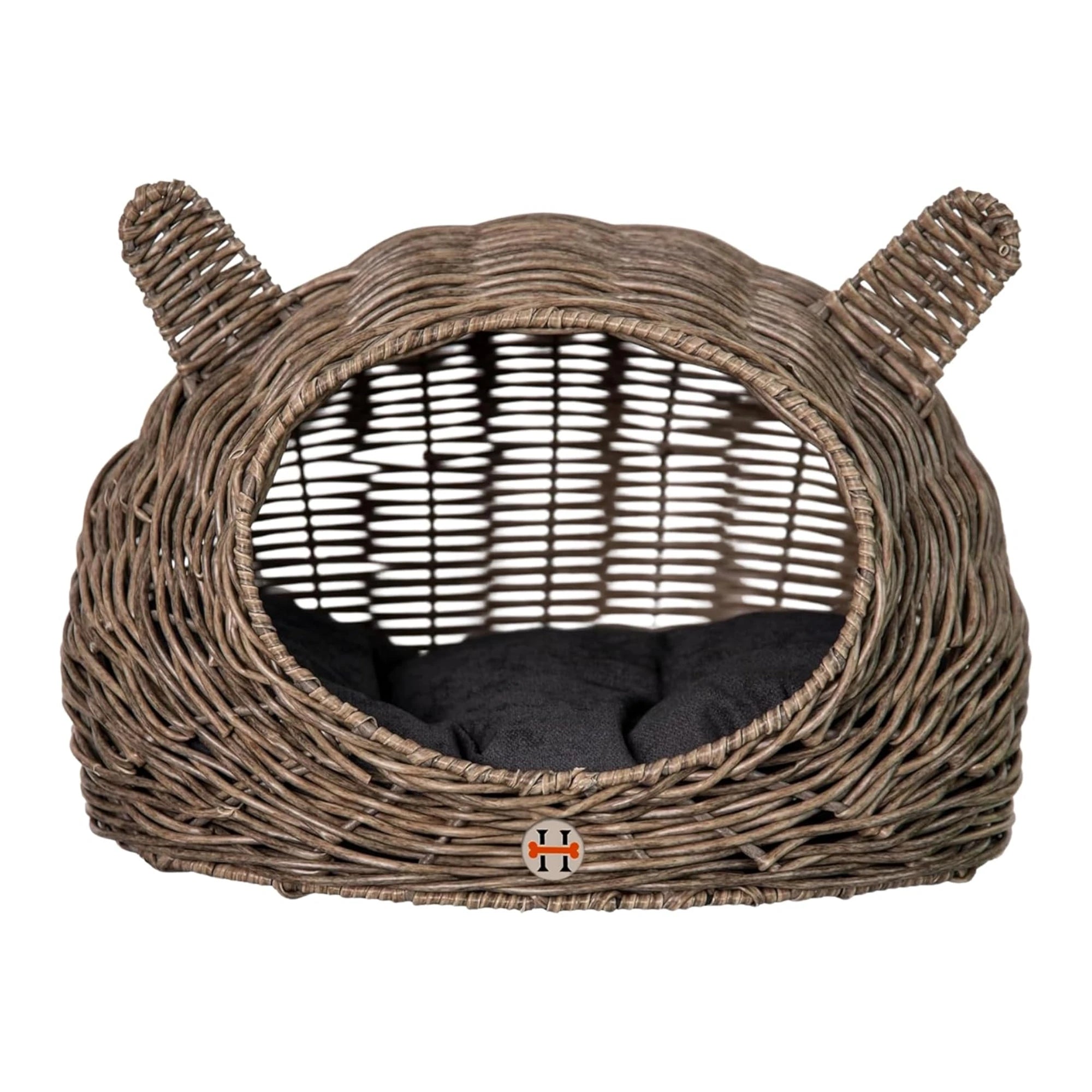 Huntley Pet Wicker Cat Shaped Play House Pet Bed w/ Cushion | Novaselectes