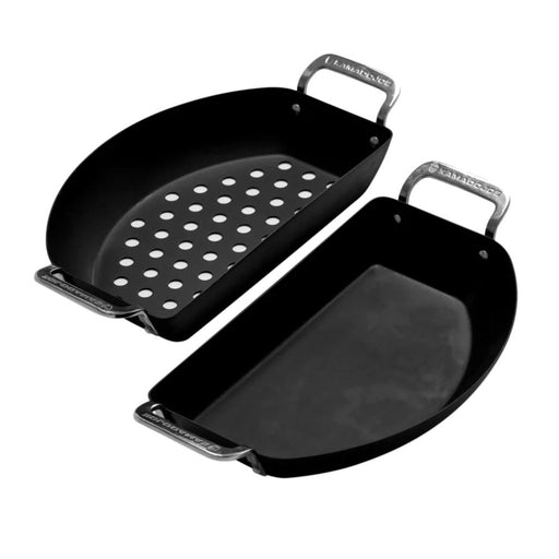 Kamado Joe KJ15124822 Karbon Steel Half-Moon Pan Set | Buy at Novaselectes