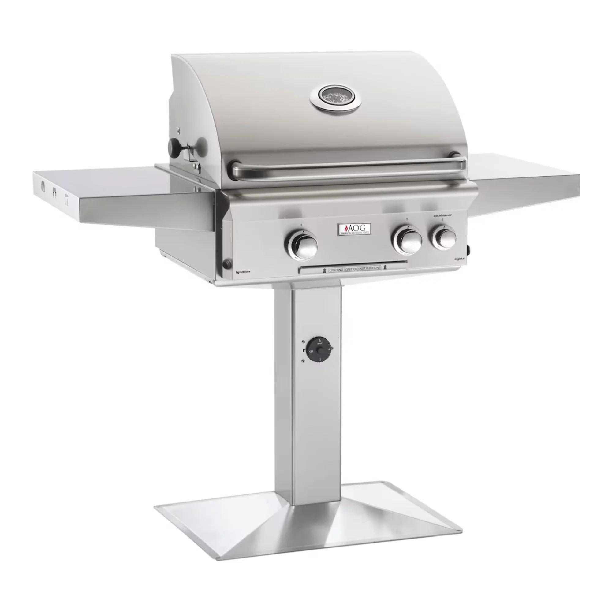 American Outdoor Grill L-Series 24-Inch Natural Gas Grill On Pedestal w/ Rotisserie & Backburner | Novaselectes