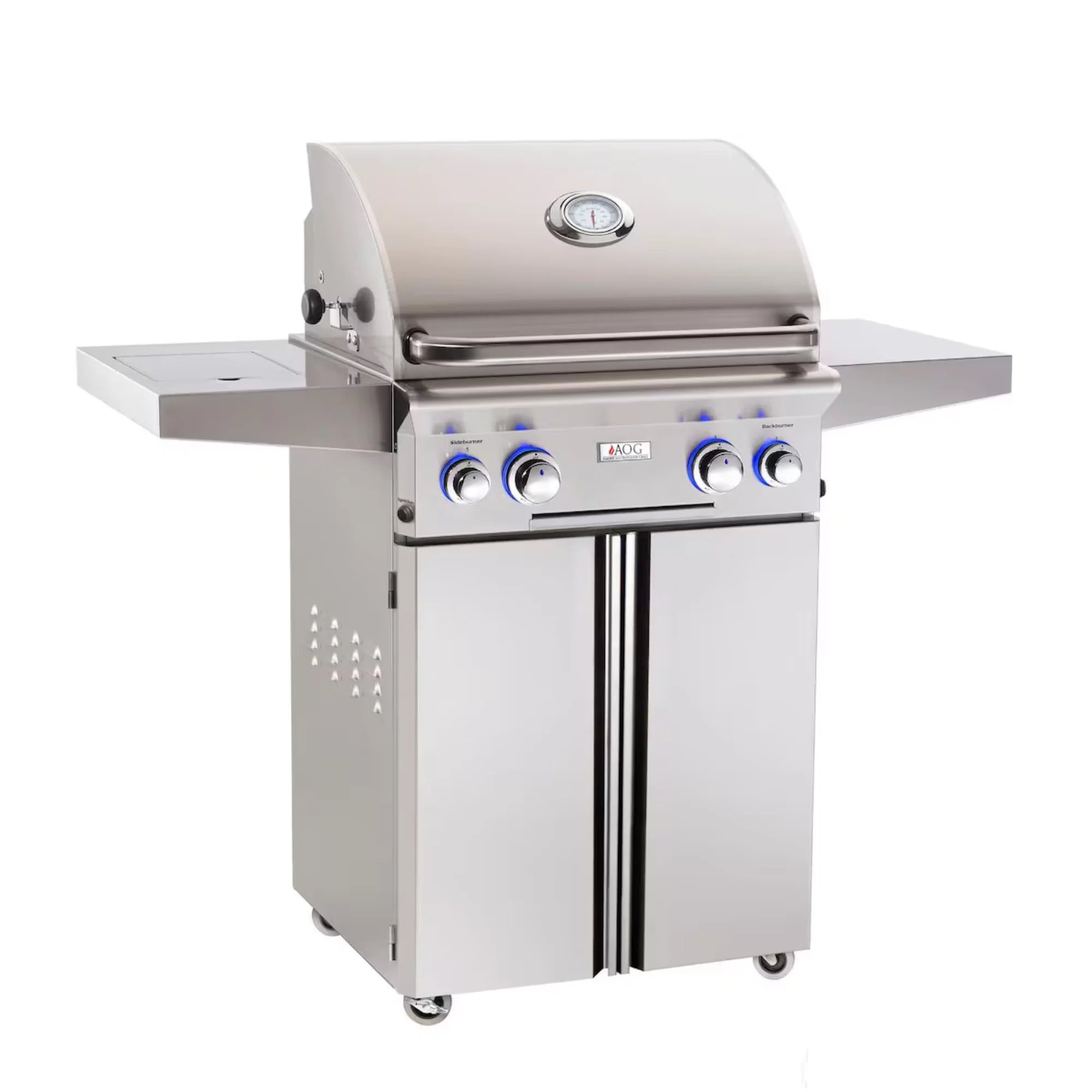 American Outdoor Grill L-Series 24-inch Freestanding Propane Gas Grill W/ Rotisserie & Single Side Burner | 