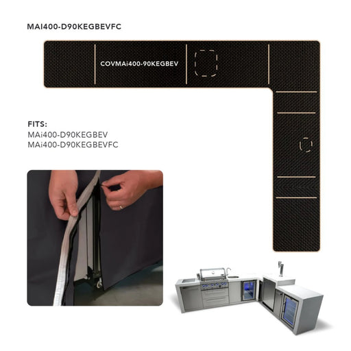 Mont Alpi COVMAi400-90KEGBEV Cover for MAi400 Islands w/ 90 Degree Corner, Beverage Center & Kegerator | Novaselectes