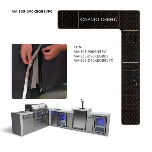 Mont Alpi COVMAi805-90KEGBEV Cover for MAi805 Islands w/ 90 Degree Corner, Beverage Center & Kegerator | Novaselectes