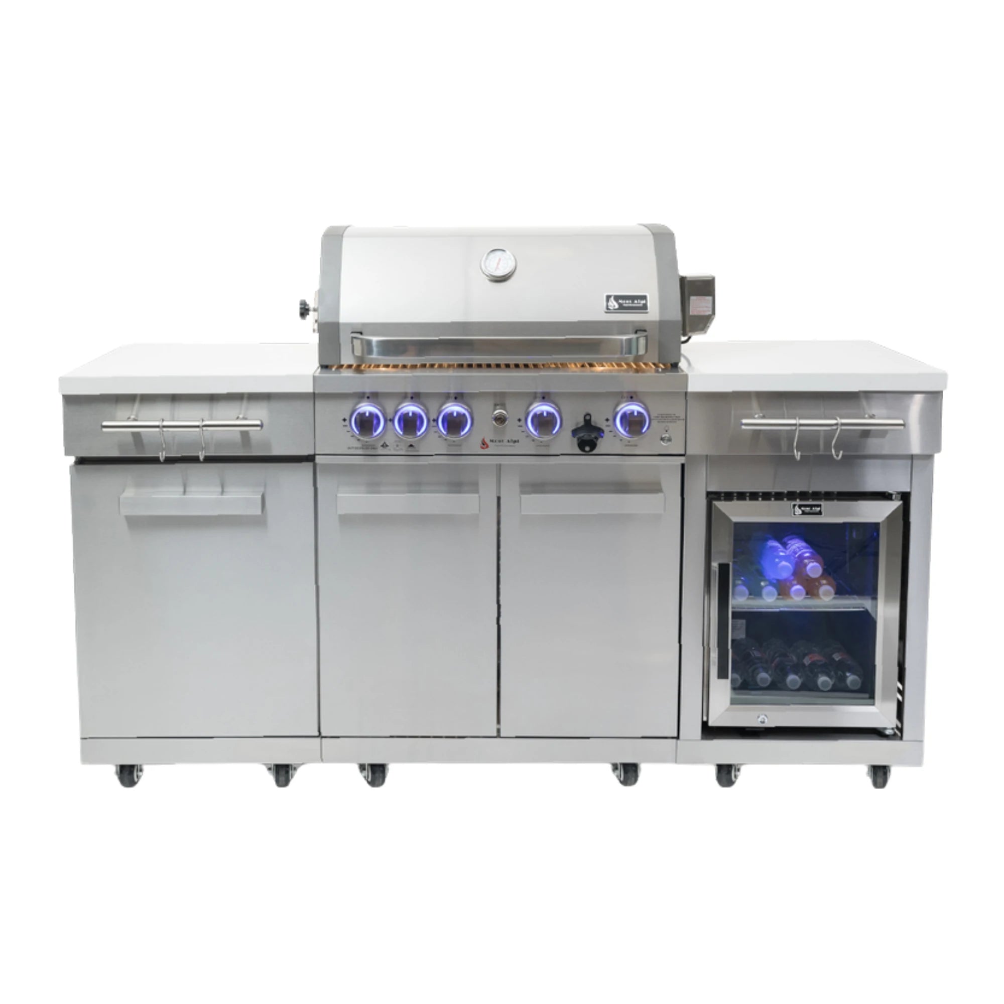 Mont Alpi MA-957RSFC 6 Ft Propane Outdoor Kitchen Island w/ Refrigerator | Novaselectes