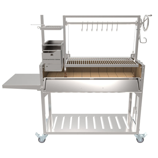 Tagwood BBQ03SS Freestanding Santa Maria Argentine Grill With 6" Casters | Novaselectes