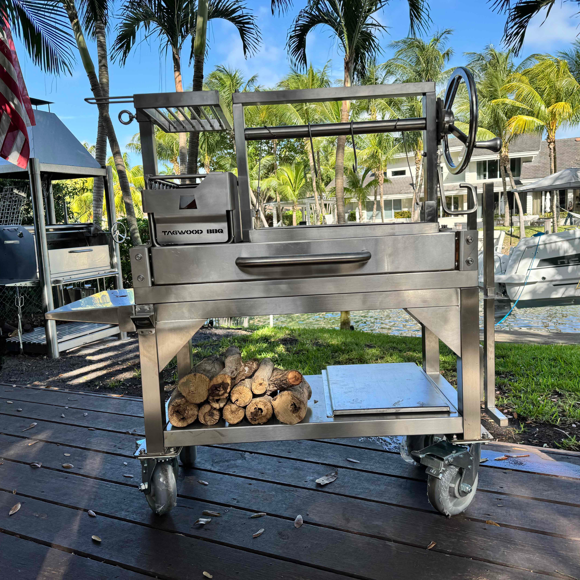 Tagwood BBQ03SS MINI Argentine Santa Maria Freestanding Charcoal Gaucho Grill | Novaselectes