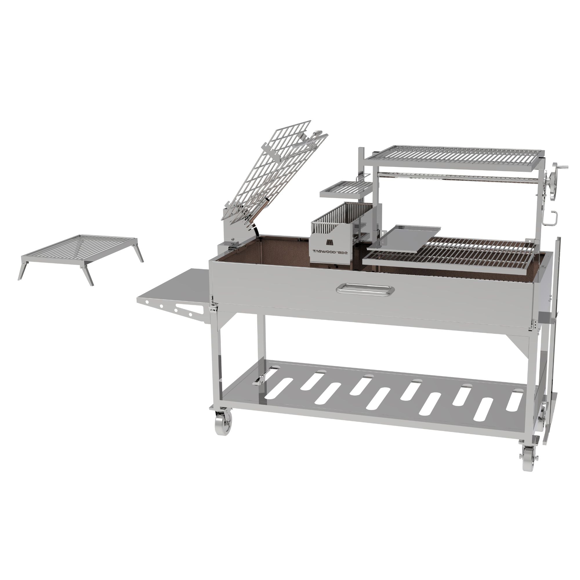 Tagwood BBQ26SS Argentine Wood Fire & Charcoal Freestanding Grill | Novaselectes
