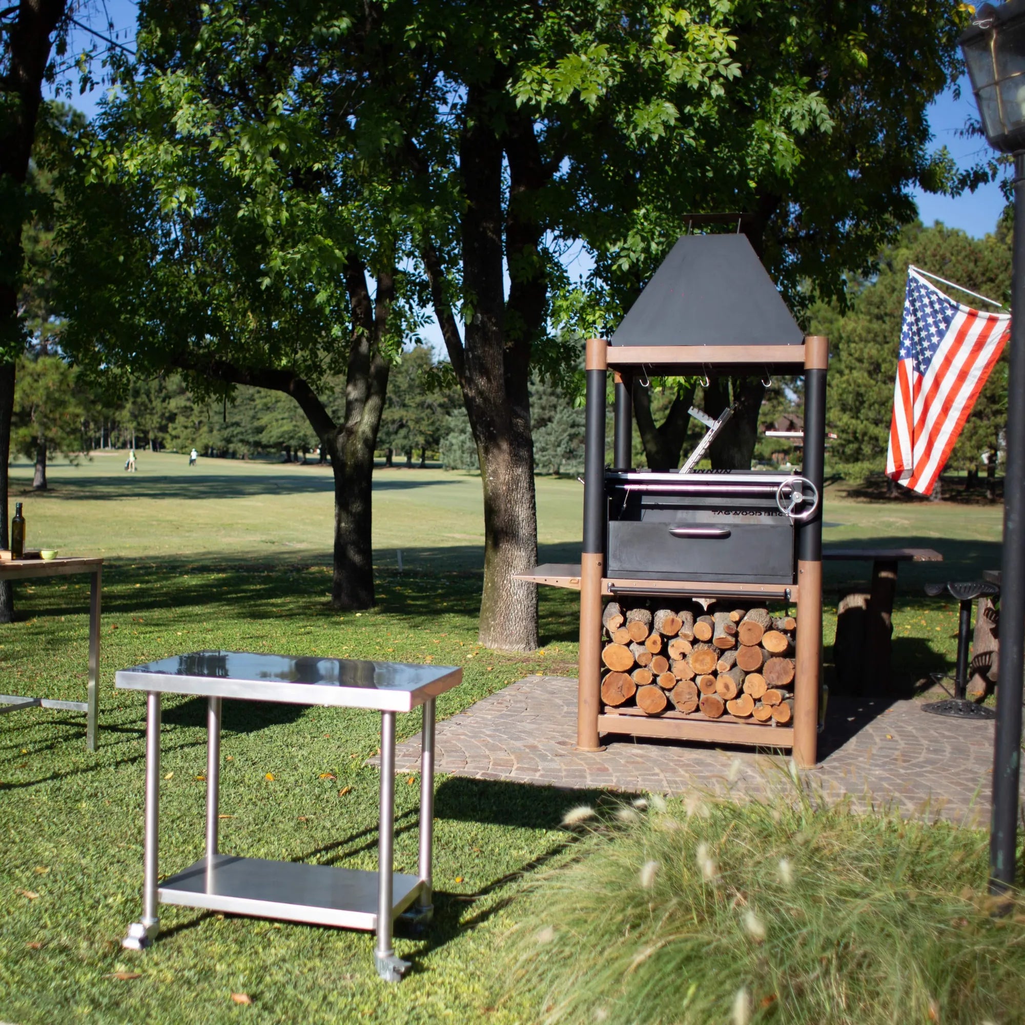 Tagwood BBQ02SI Premium Freestanding Santa Maria Argentine Grill - "The Beast" | Novaselectes