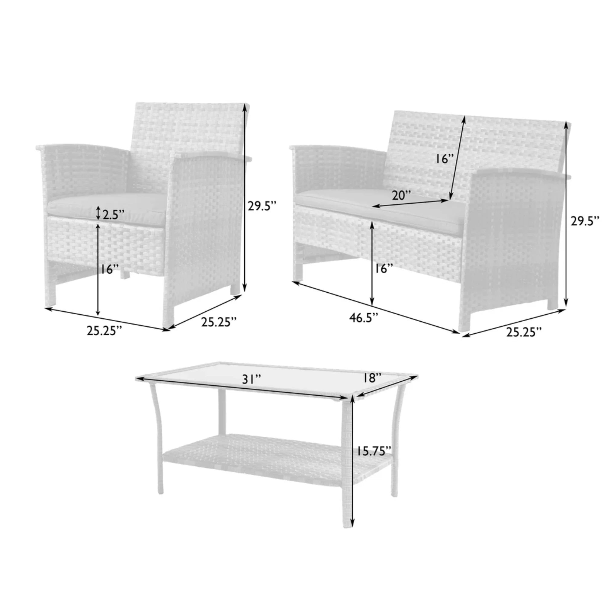 Well Traveled Living Jareth Wicker Patio Set | Novaselectes