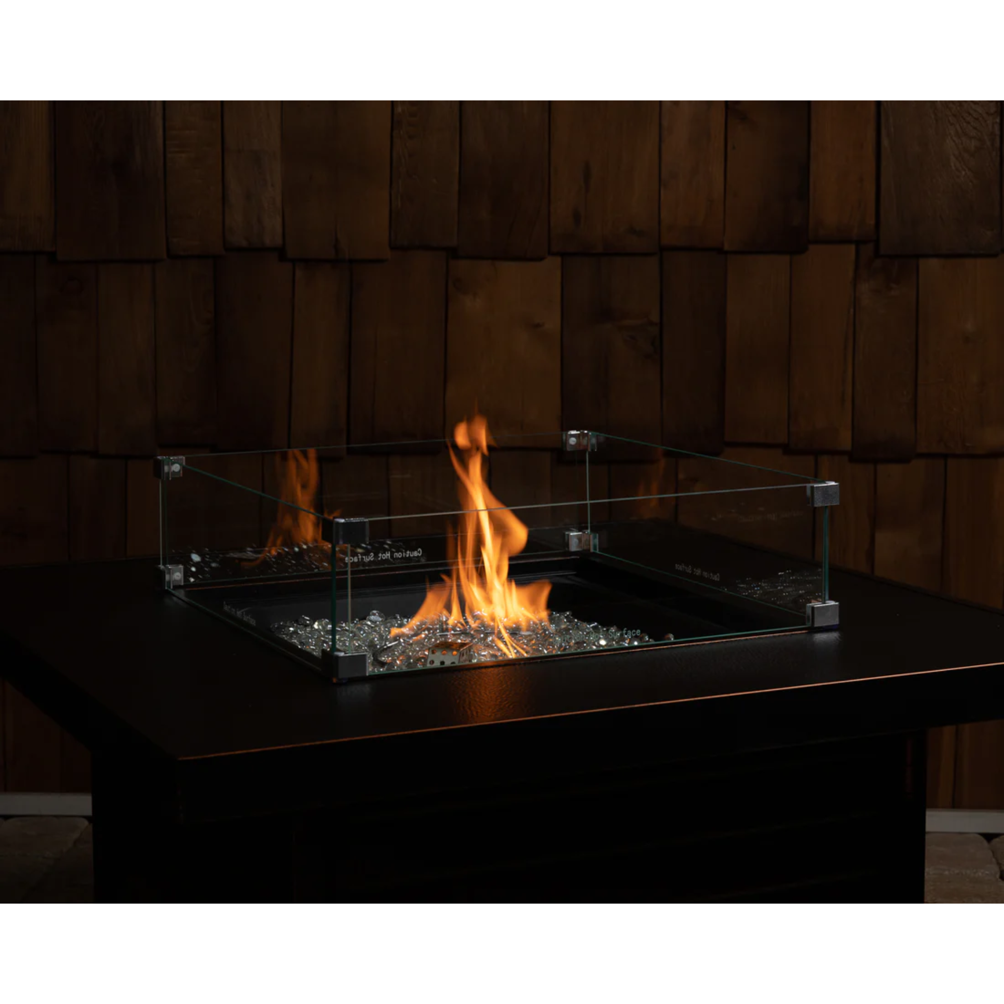 Well Traveled Living Tempered Glass Wind Guard for Square Fire Pits | Novaselectes