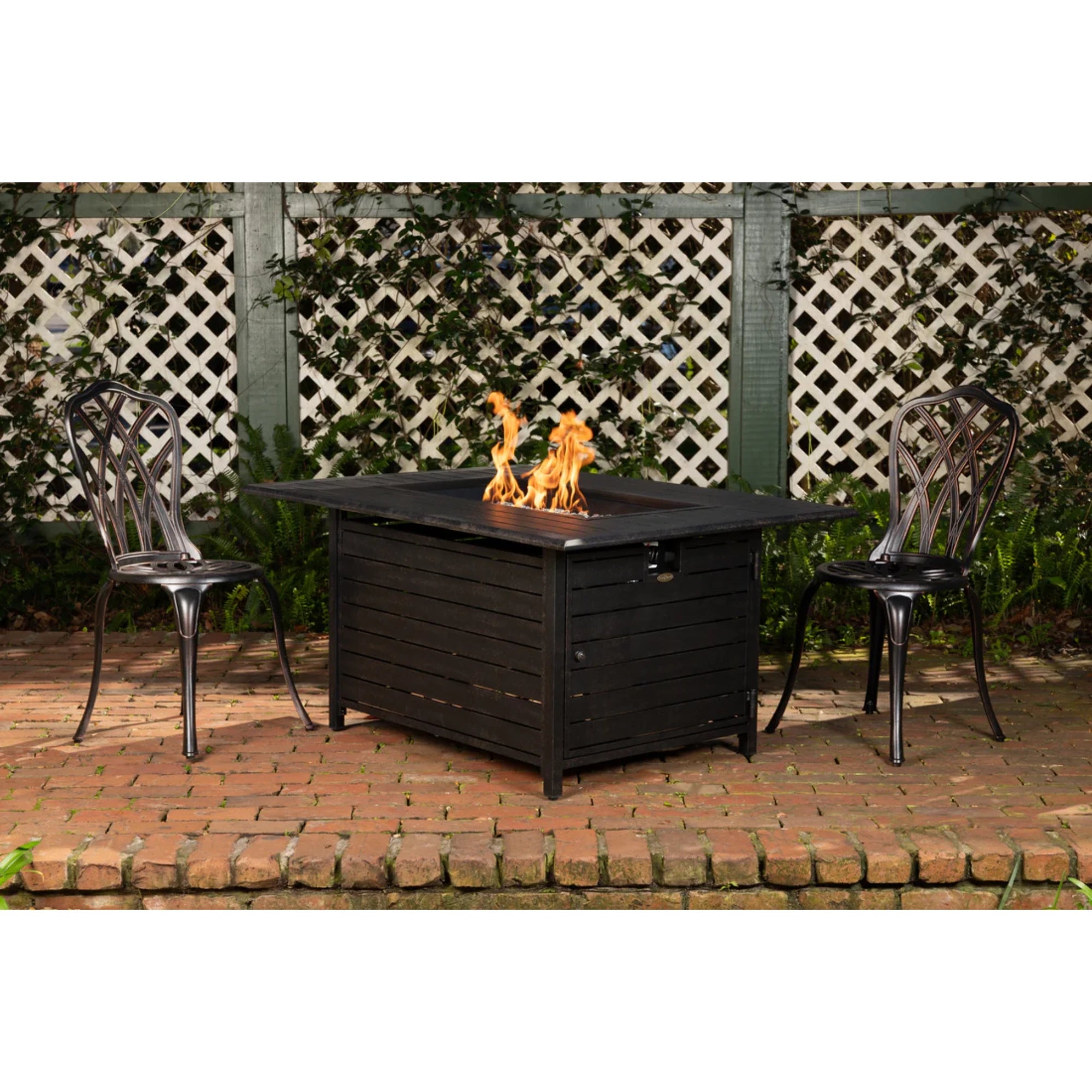 Well Traveled Living Longmont Aluminum Rectangular Propane Fire Pit | Novaselectes