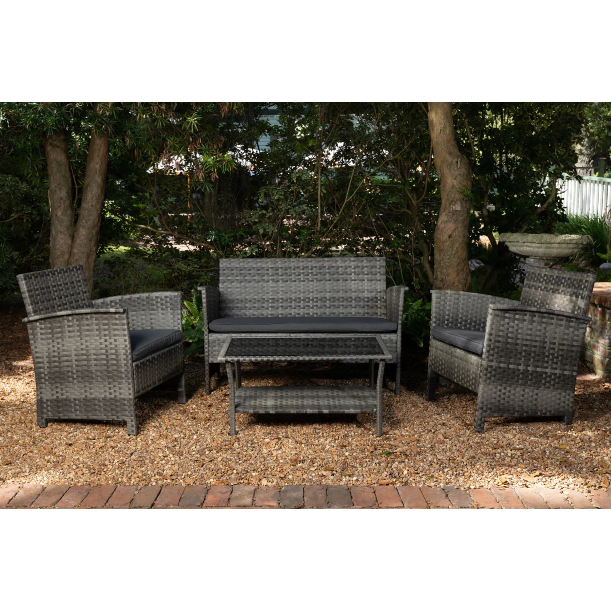 Well Traveled Living Jareth Wicker Patio Set | Novaselectes