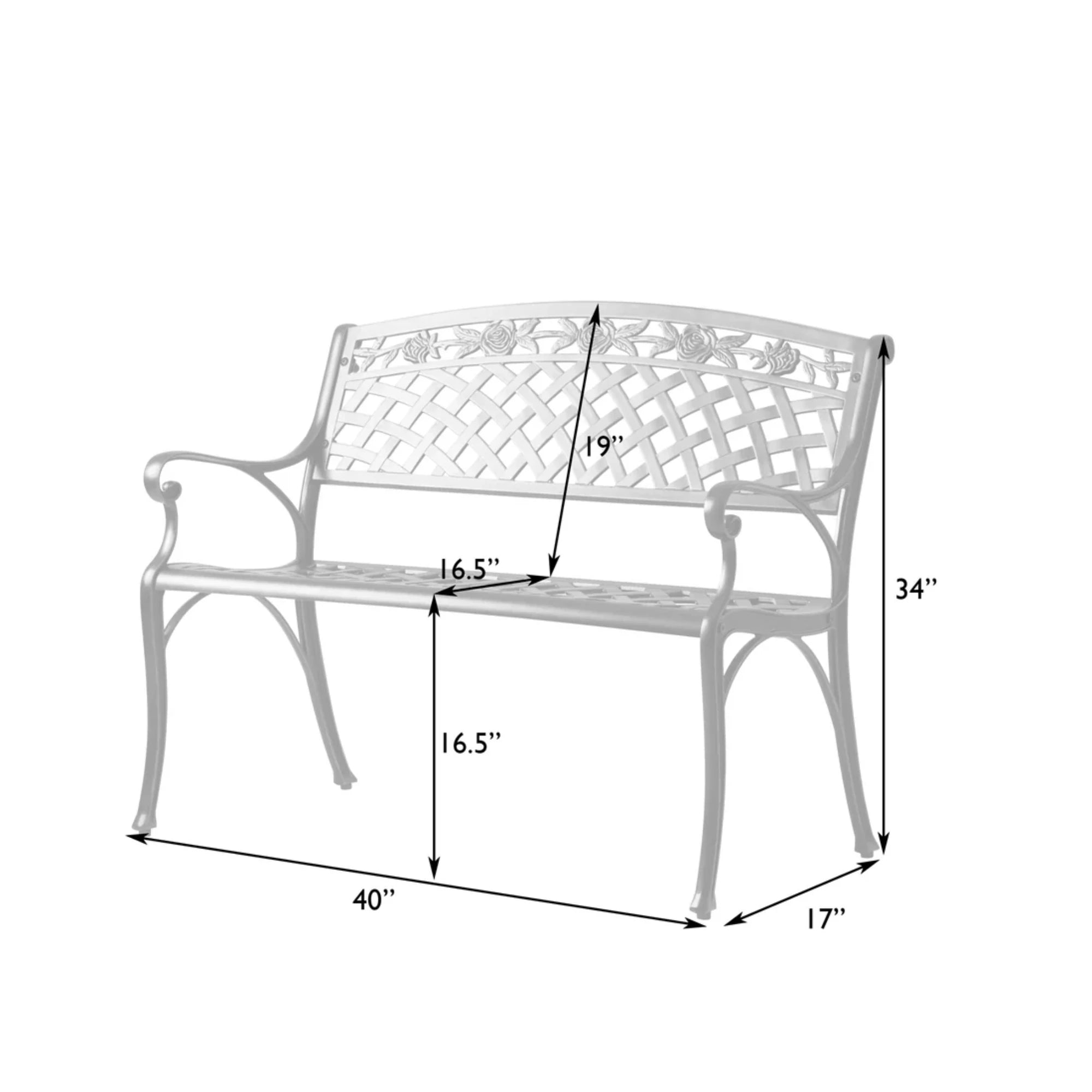 Well Traveled Living Scarlet Aluminum Patio Bench in Antique Bronze | Novaselectes