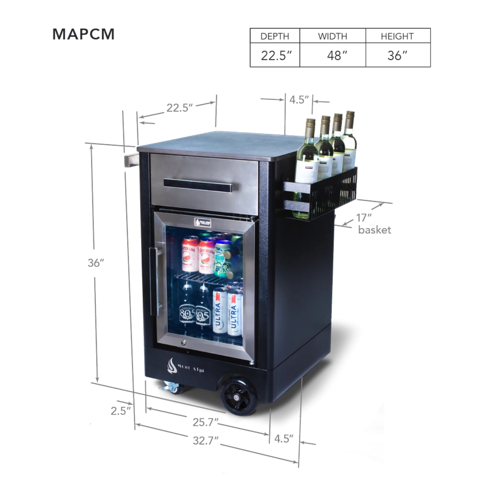 Mont Alpi Medium Prep Cart & Fridge | Novaselectes