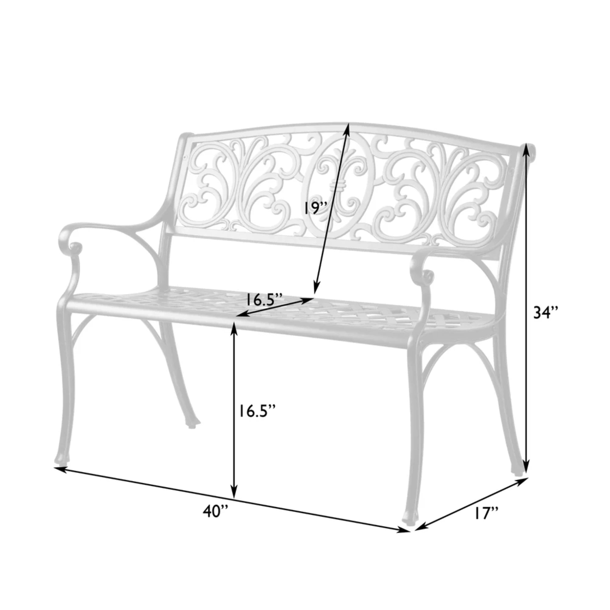 Well Traveled Living Decatur Aluminum Patio Bench in Antique Bronze | Novaselectes