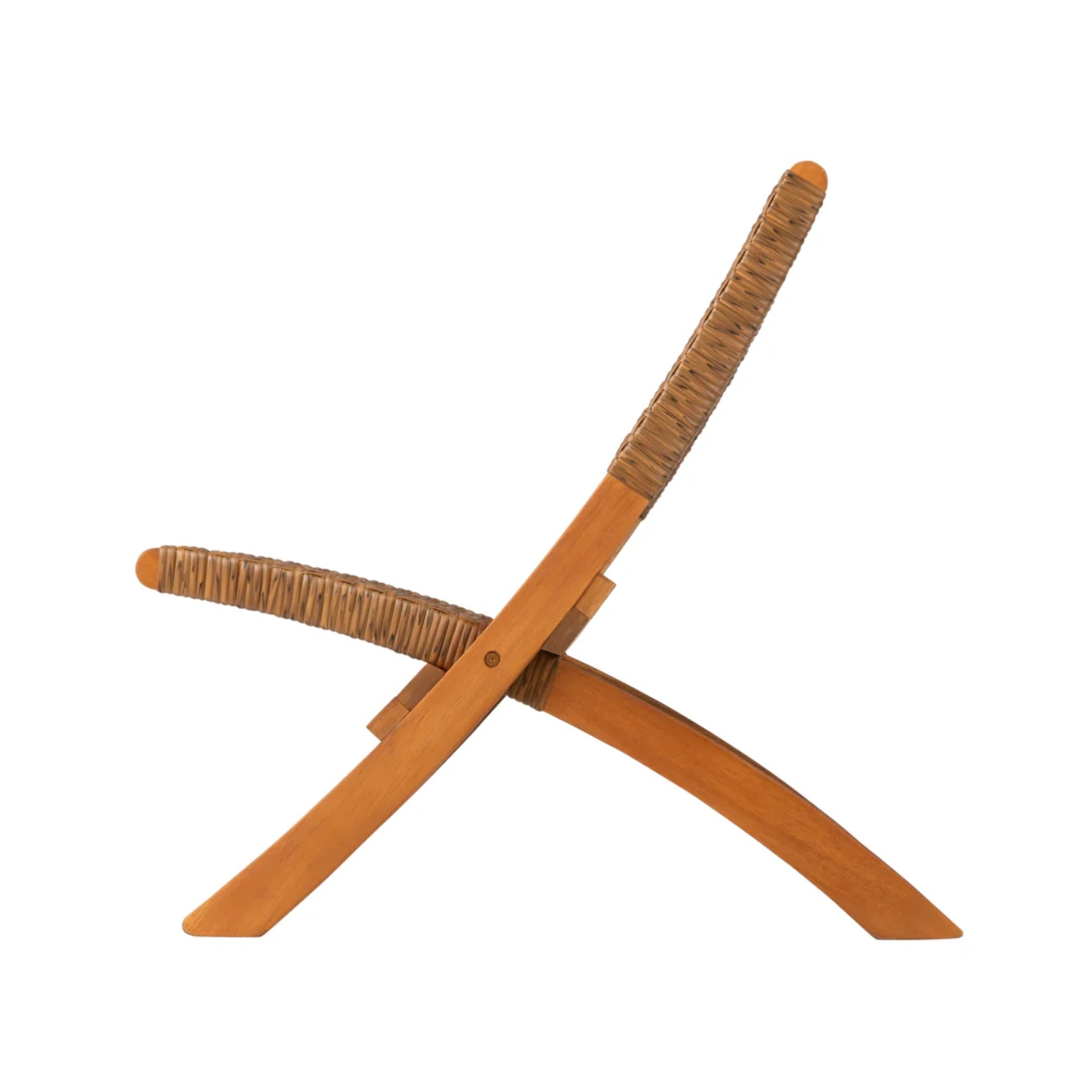 Well Traveled Living Sava Folding Chair in Tan Wicker | Novaselectes