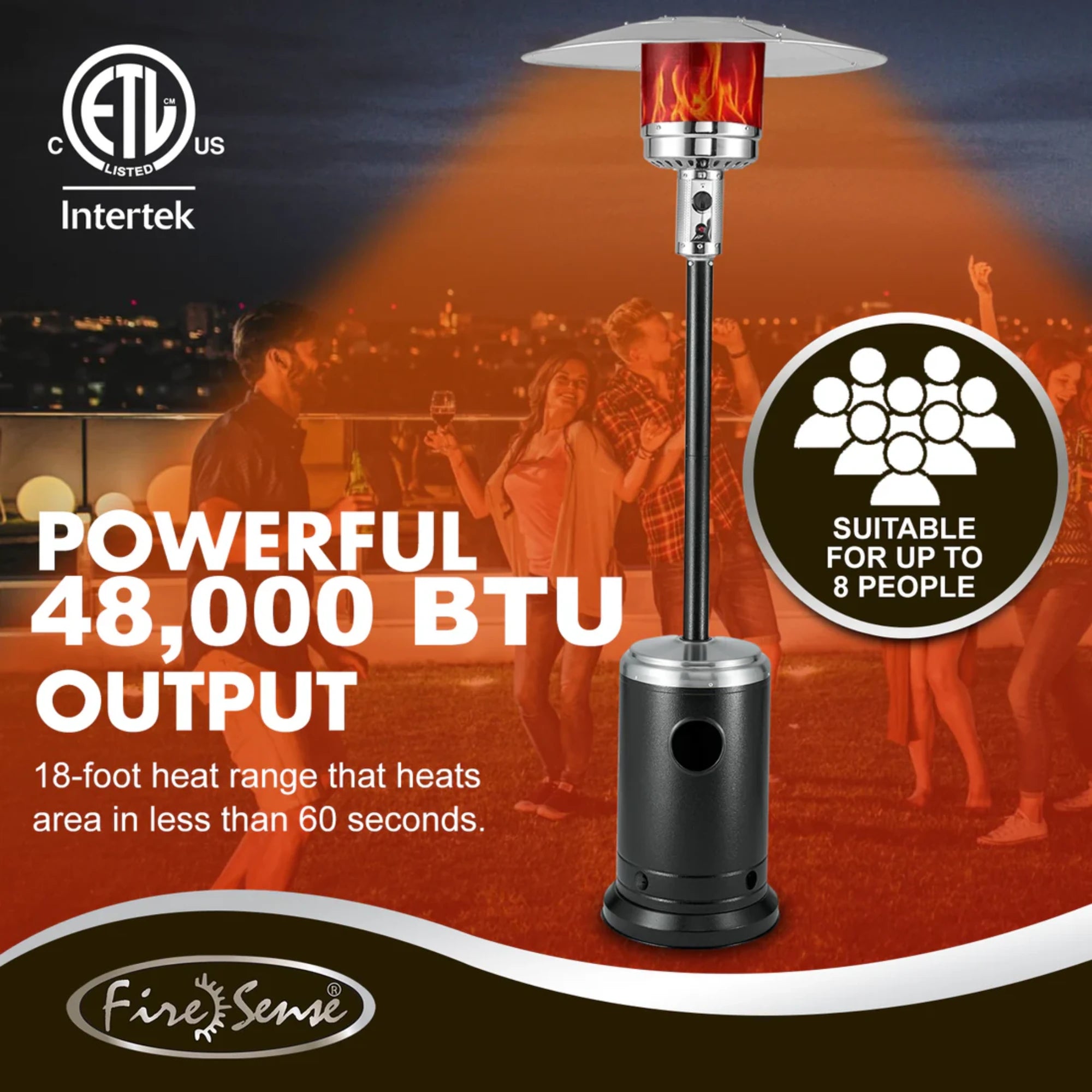 Well Traveled Living Onyx & Stainless Steel Finish Patio Heater | Novaselectes