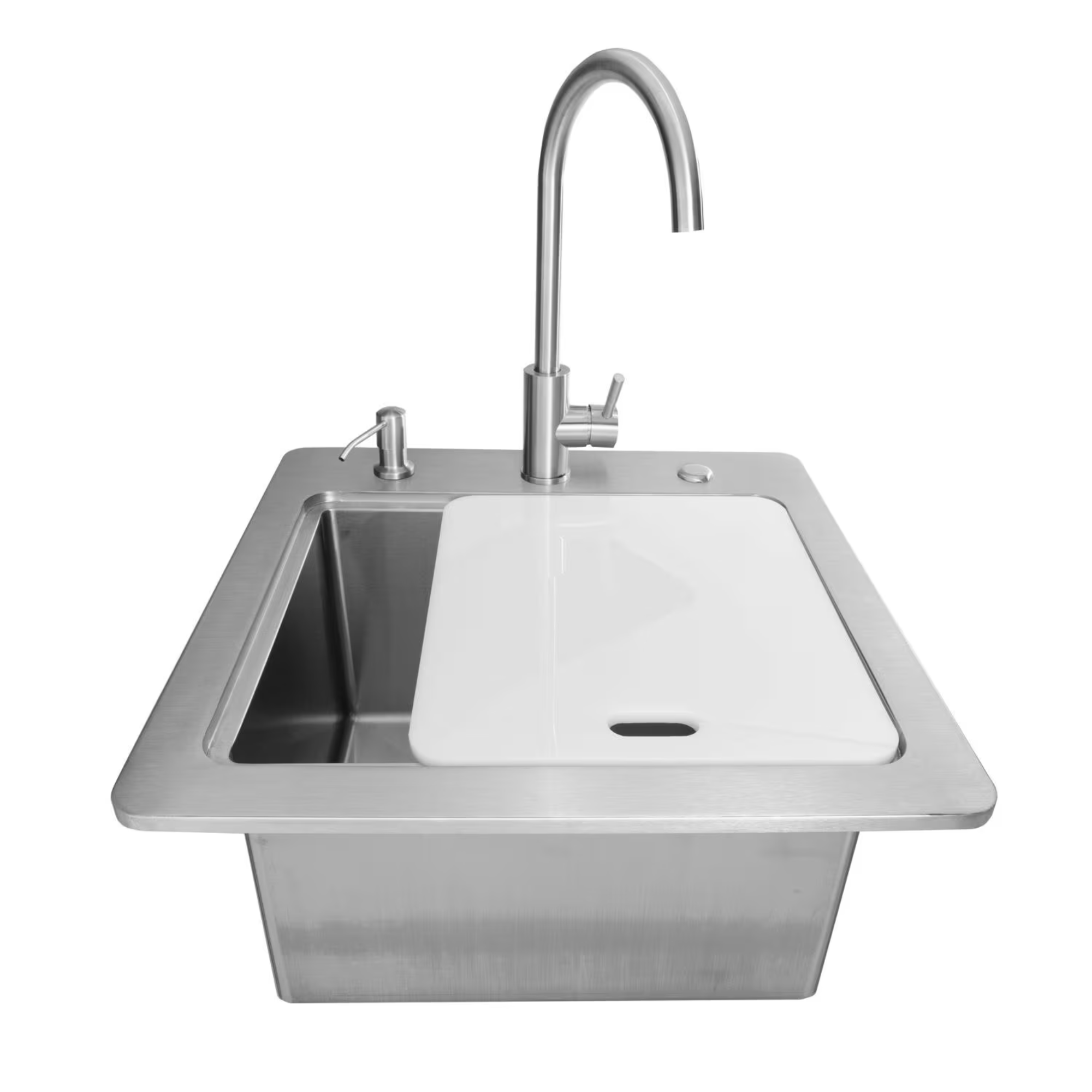 Coyote 21-Inch Sink w/ Drain, Faucet & Soap Dispenser | Novaselectes