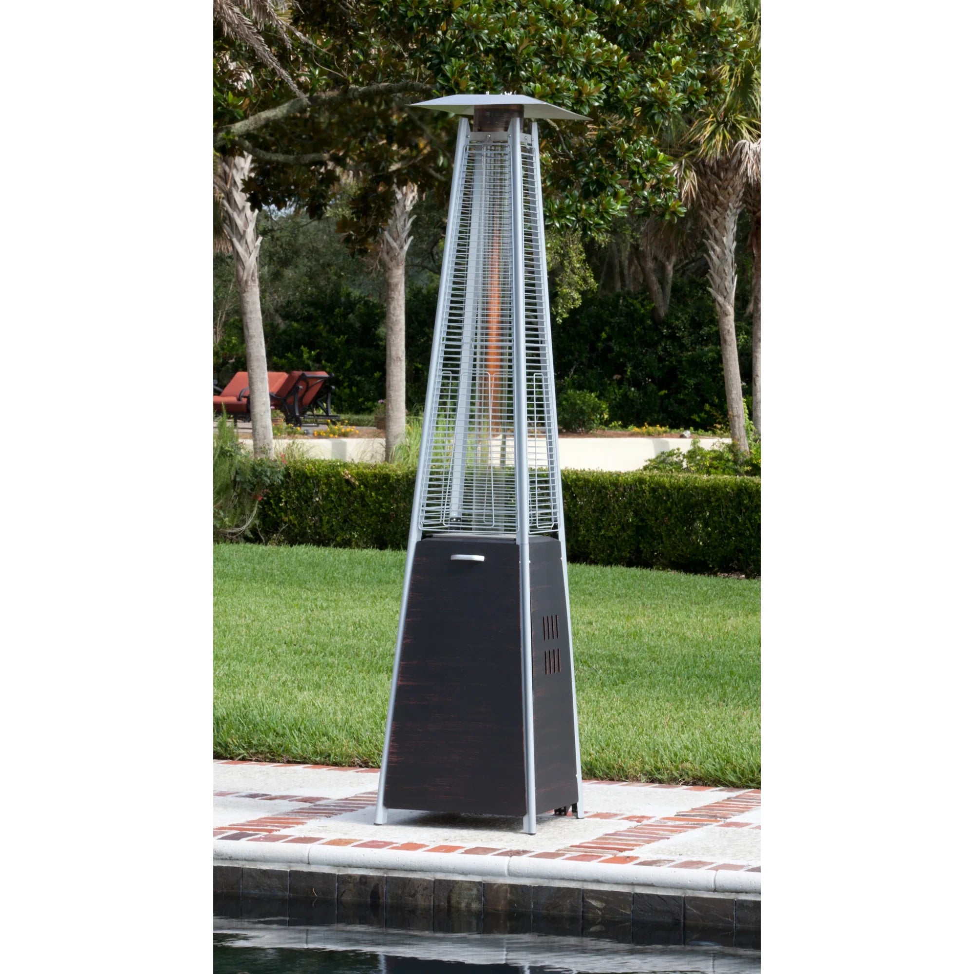 Well Traveled Living Coronado Brushed Bronze Pyramid Flame Propane Patio Heater | Novaselectes