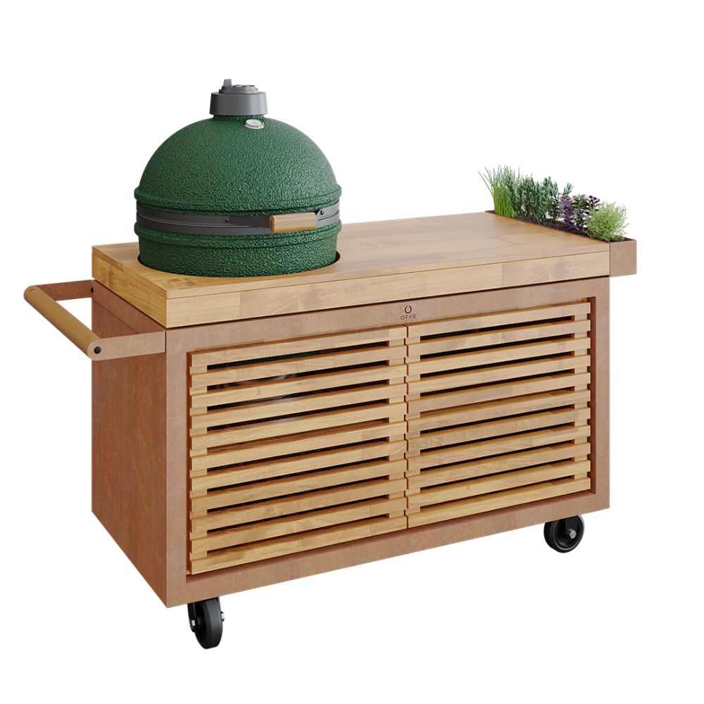 OFYR PRO Large Teak Wood Storage Insert w/ 2 Doors