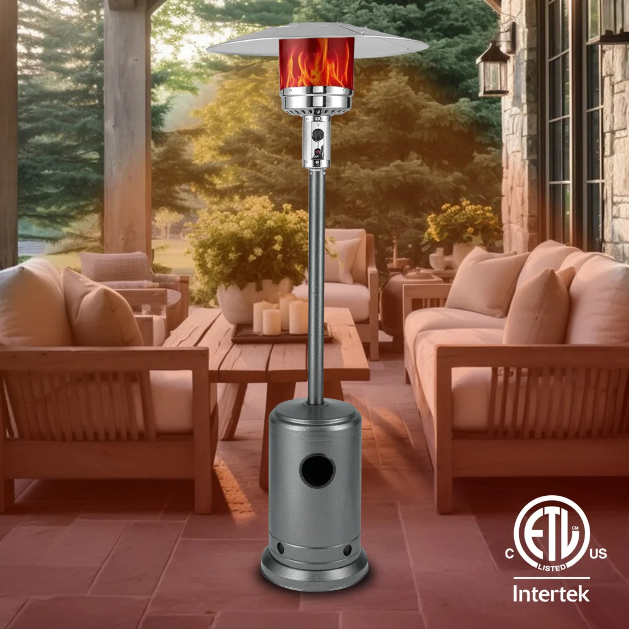 Well Traveled Living Hammered Platinum Commercial Propane Patio Heater | Novaselectes
