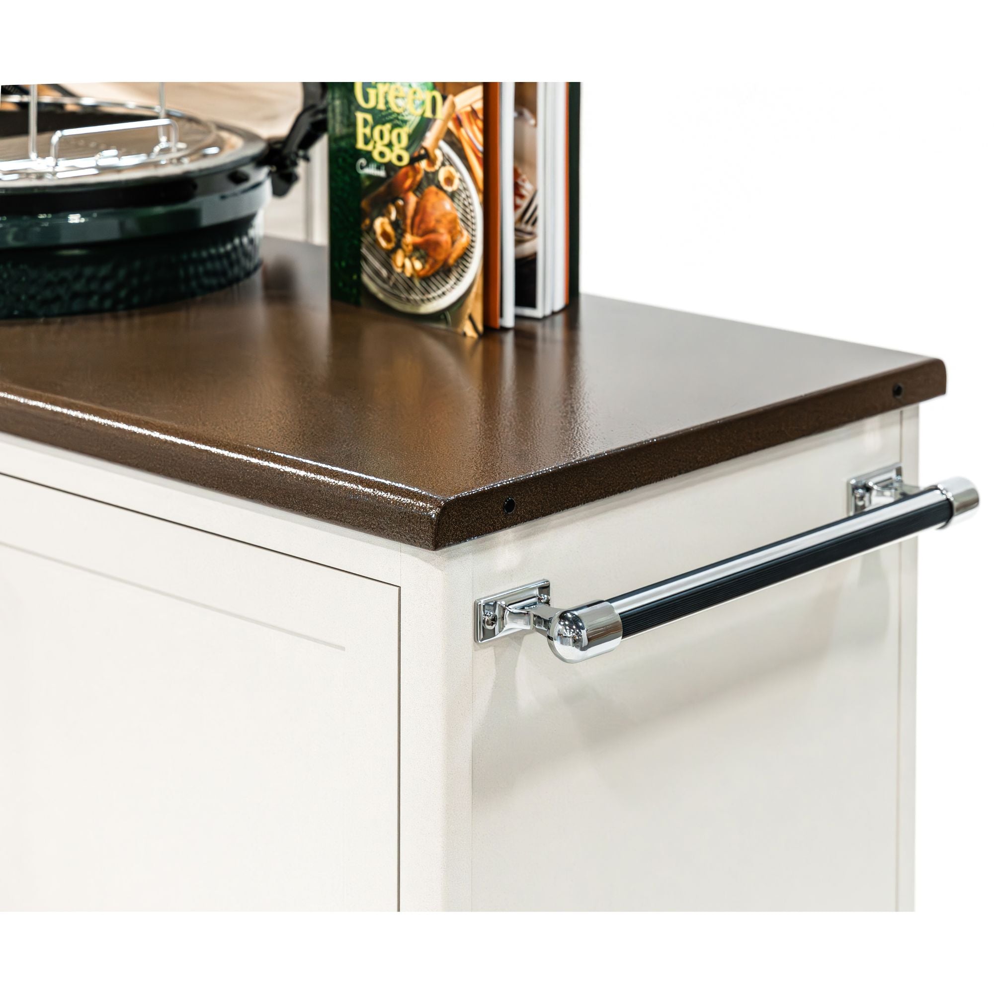 Challenger Designs Torch 48-Inch Cart for Large EGG w/ Walnut Countertop & Sand Shaker Cabinet  | Novaselectes