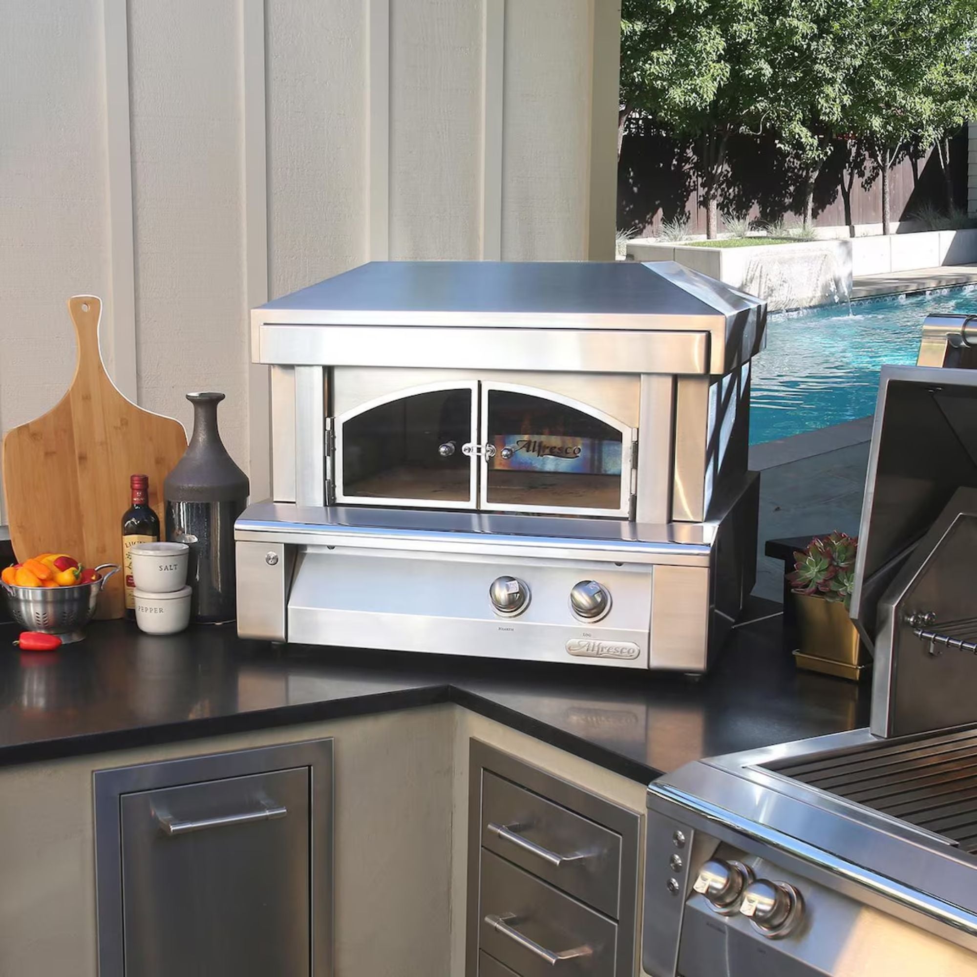 Alfresco 30-Inch Countertop Outdoor Gas Pizza Oven | Novaselectes