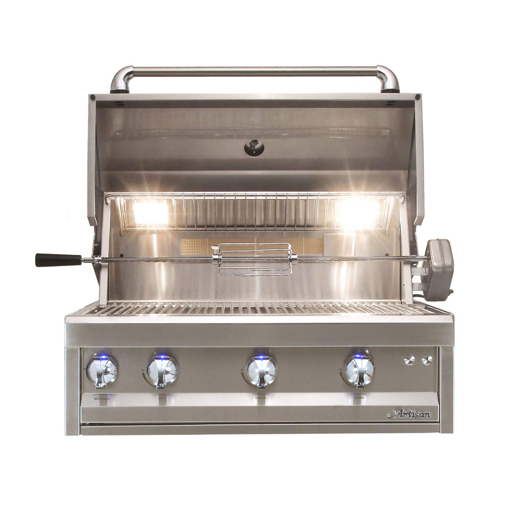 Artisan Professional 32-Inch 3-Burner Built-In Gas Grill w/ Rotisserie | Novaselectes