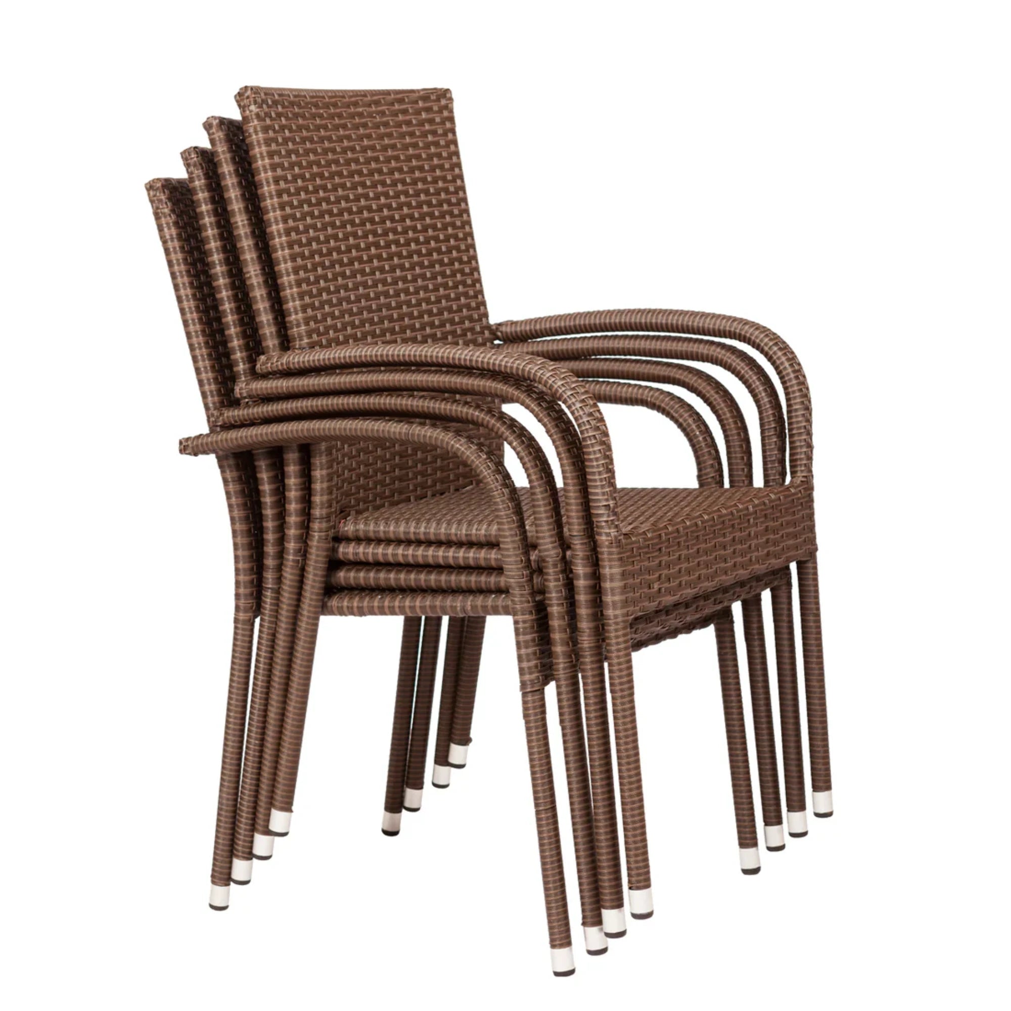 Well Traveled Living Set of 4 Morgan Outdoor Wicker Chairs | Novaselectes