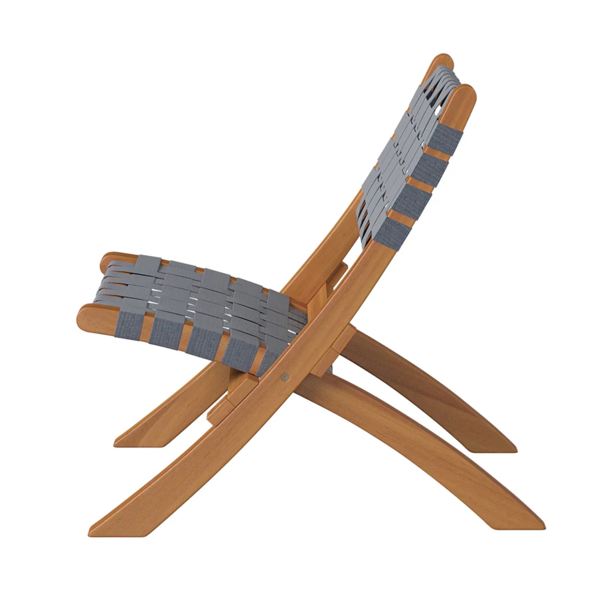 Well Traveled Living Sava Folding Chair in Warm Gray Webbing | Novaselectes