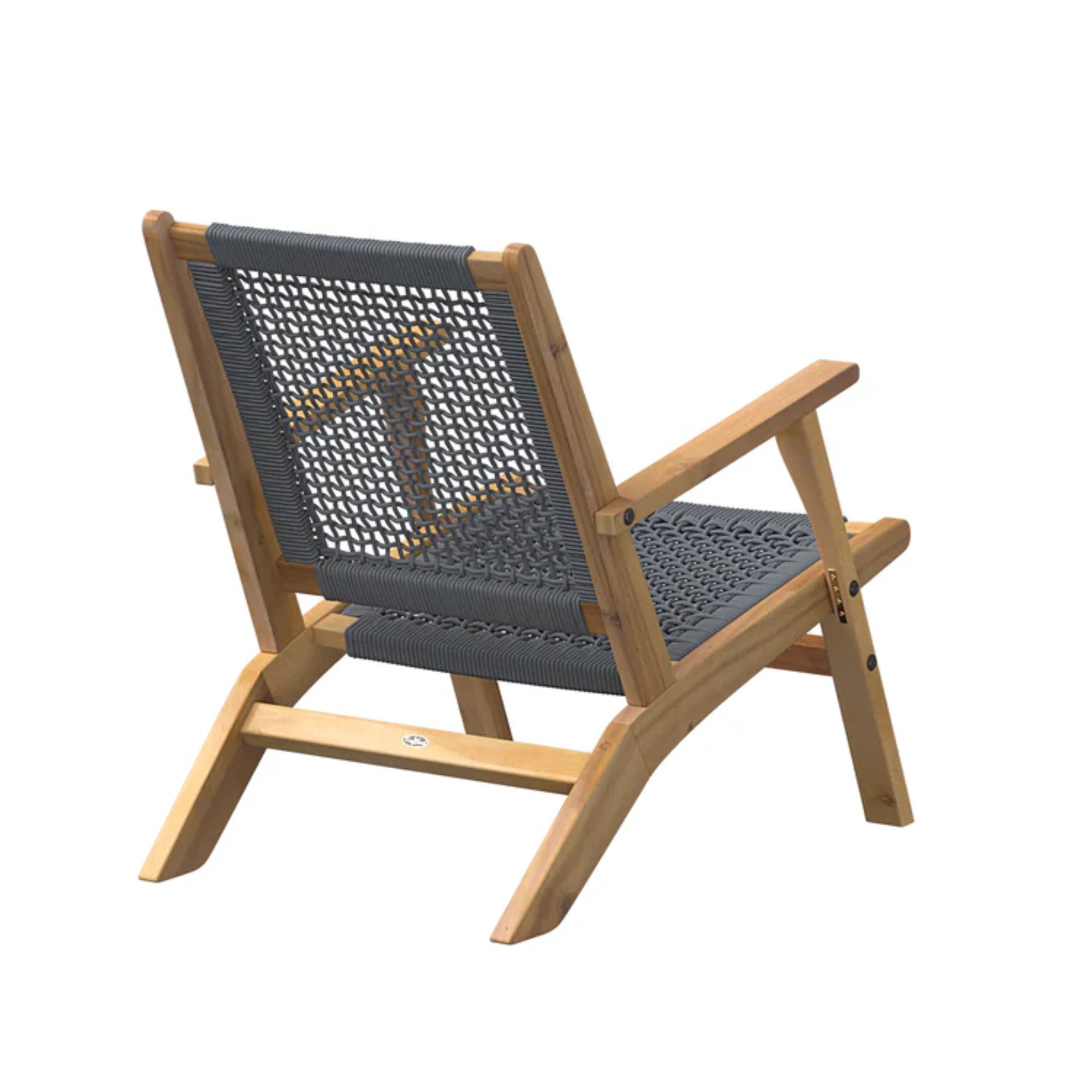 Well Traveled Living Vega Natural Stain Outdoor Chair in Gray Cording | Novaselectes