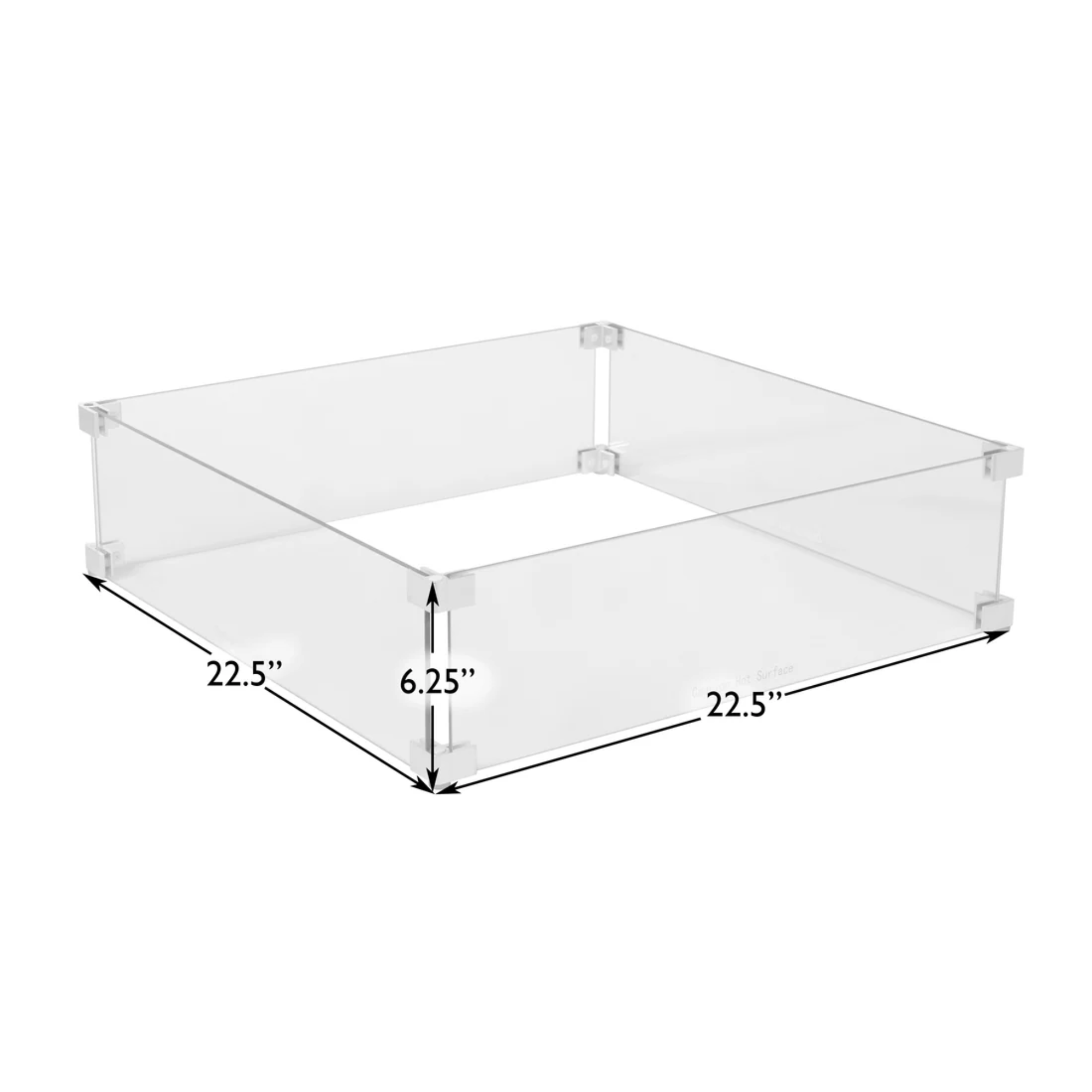 Well Traveled Living Tempered Glass Wind Guard for Square Fire Pits | Novaselectes