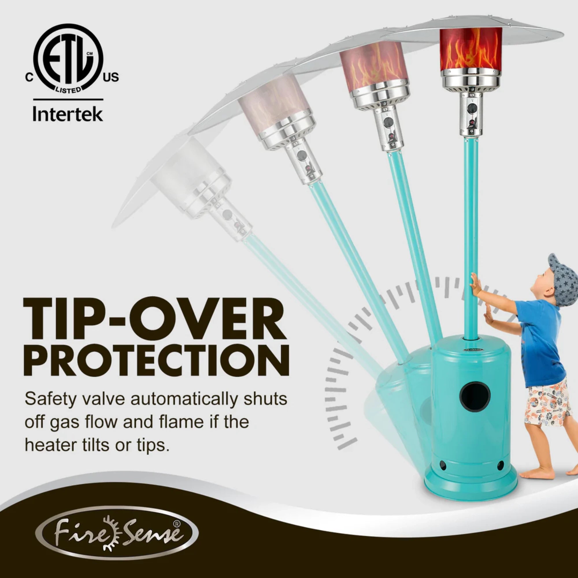 Well Traveled Living Aqua Blue Powder Coated Propane Patio Heater | Novaselectes