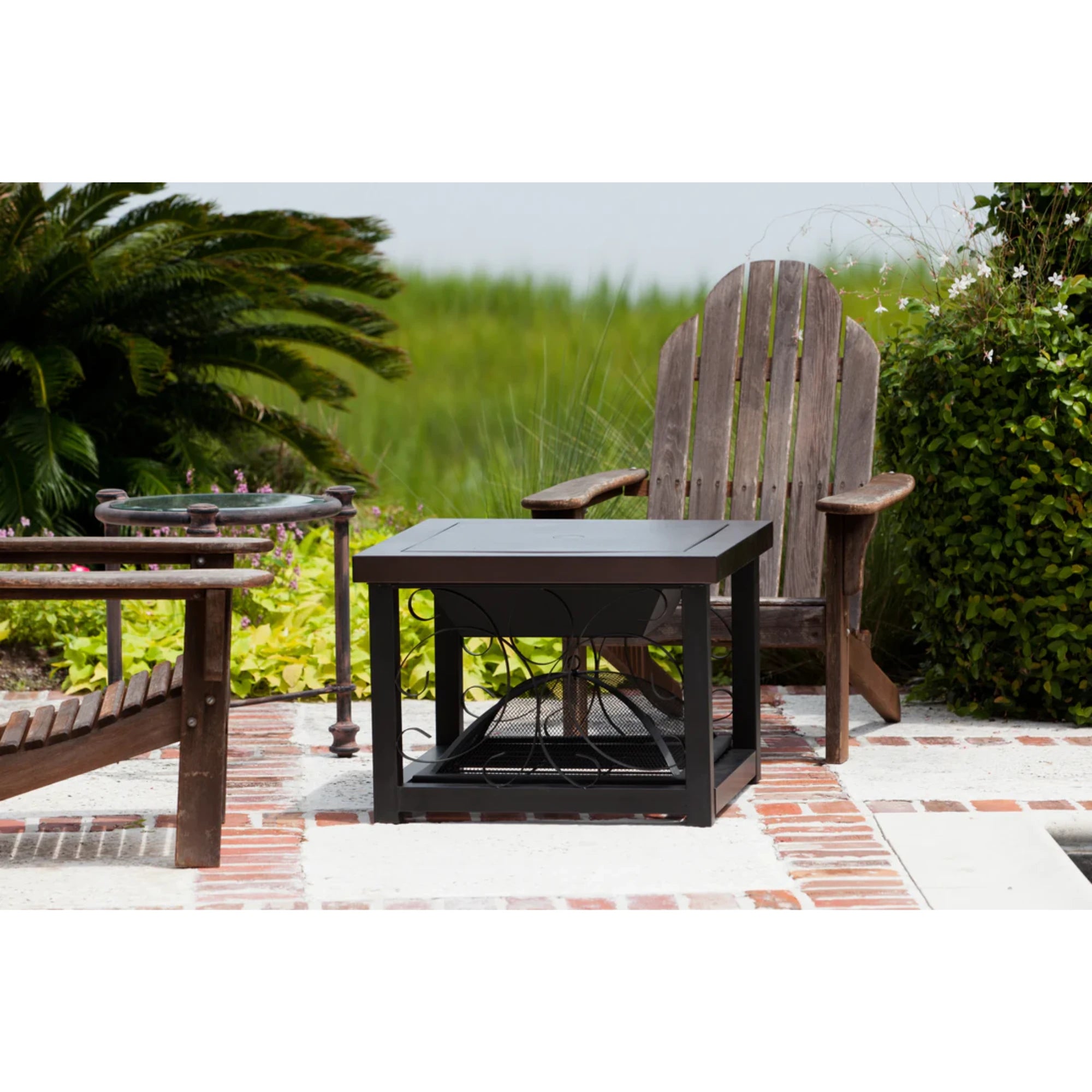 Well Traveled Living Hammer Tone Bronze Finish Cocktail Table Fire Pit | Novaselectes