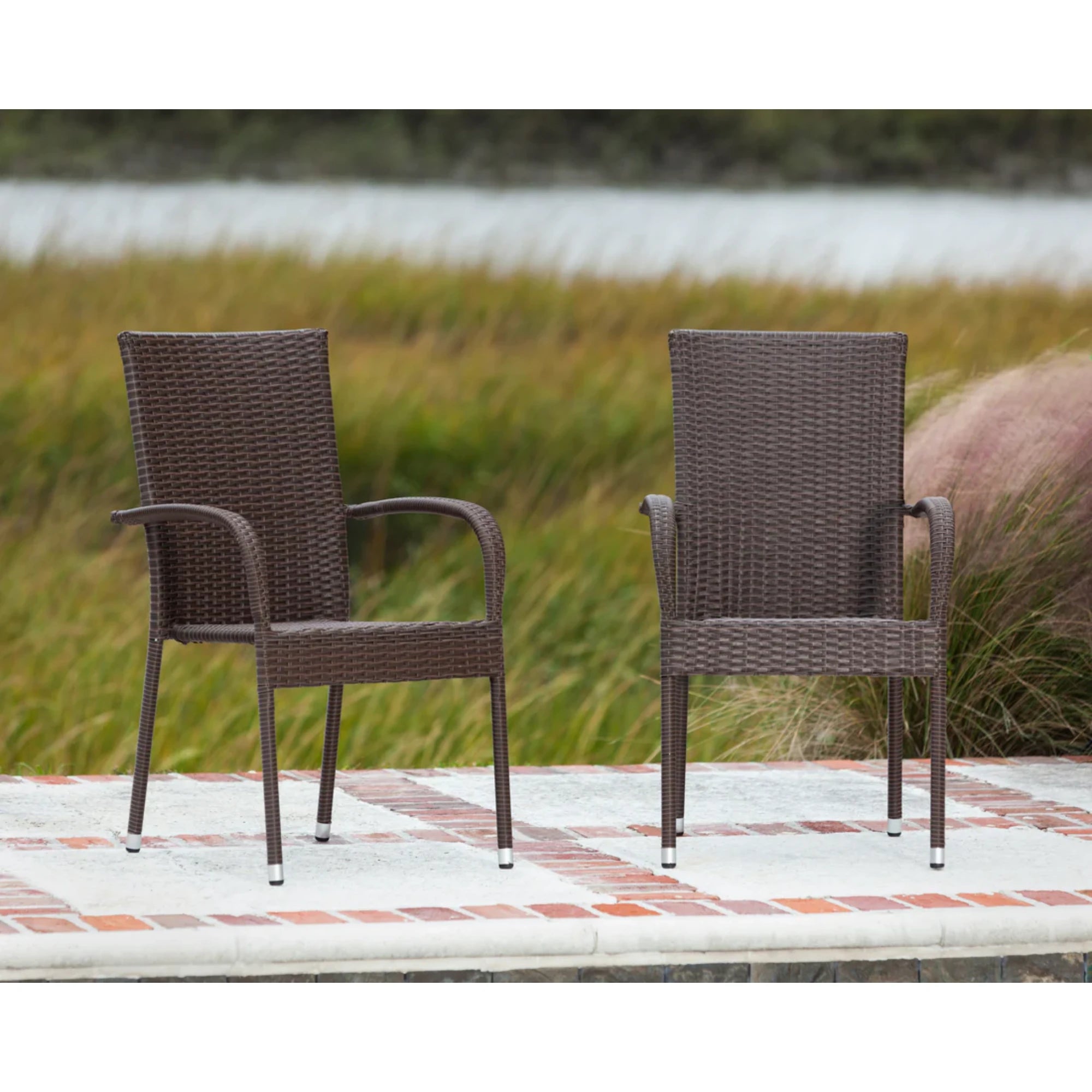 Well Traveled Living Set of 4 Morgan Outdoor Wicker Chairs | Novaselectes