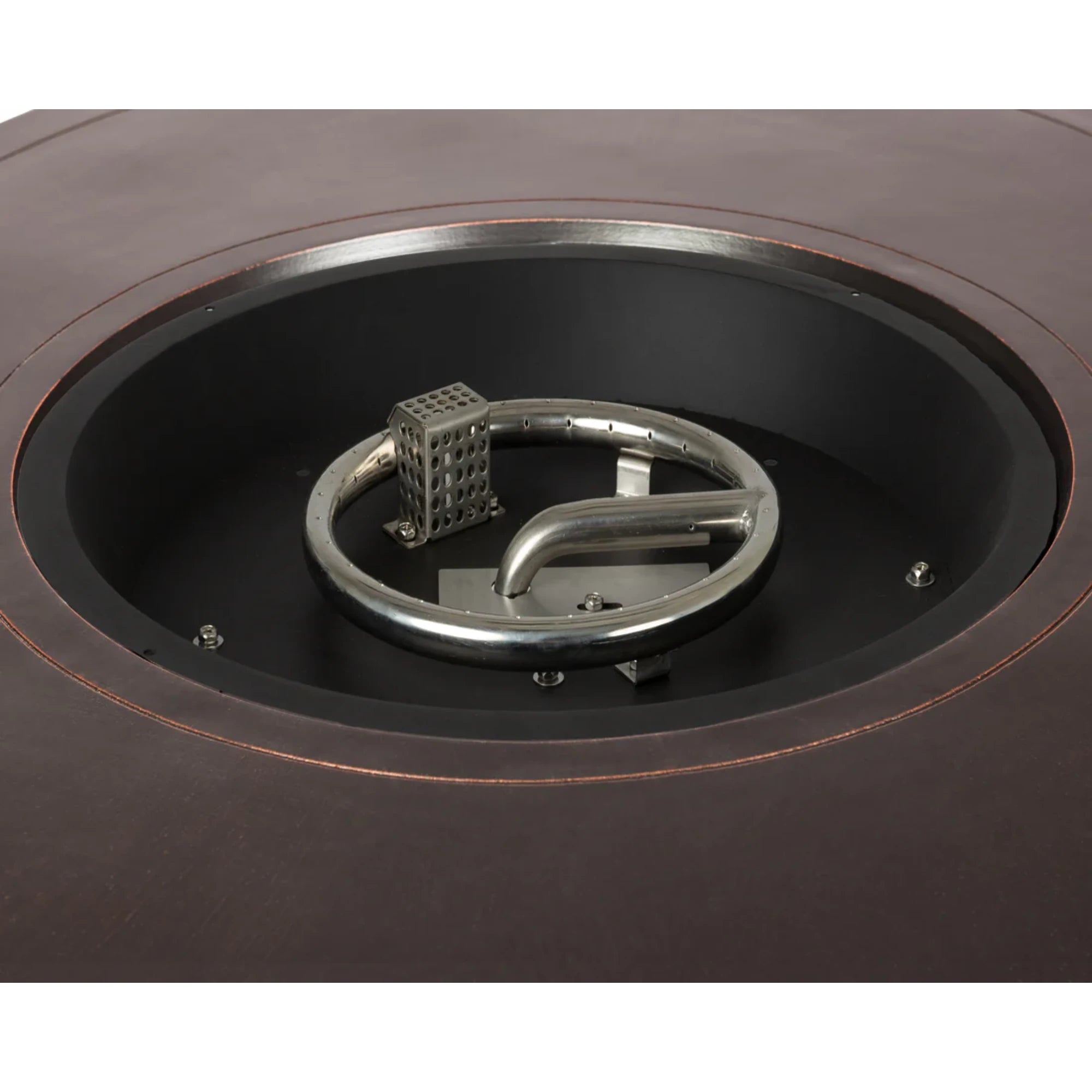 Well Traveled Living Perissa Woven Round Aluminum Propane Fire Pit | Novaselectes