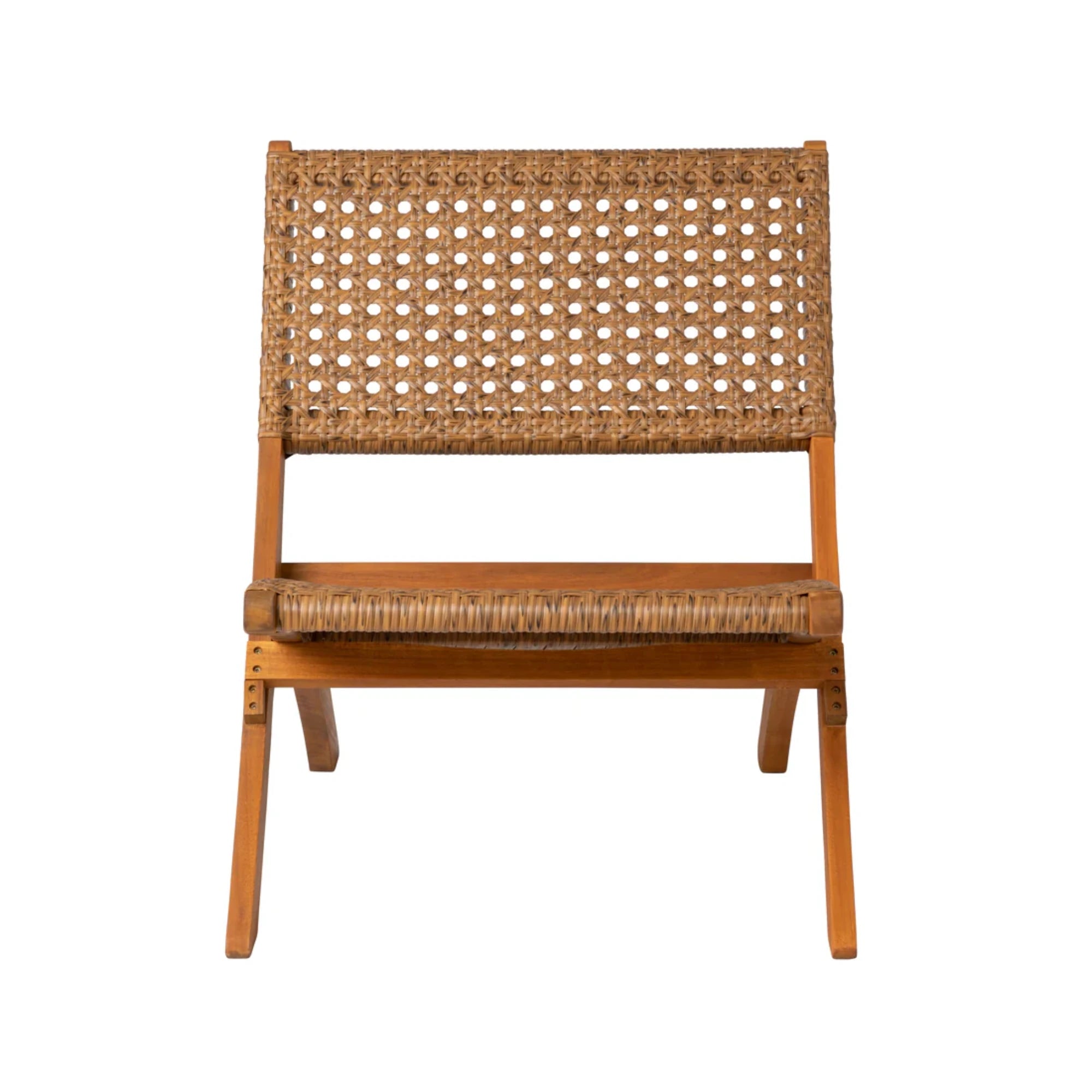 Well Traveled Living Sava Folding Chair in Tan Wicker | Novaselectes