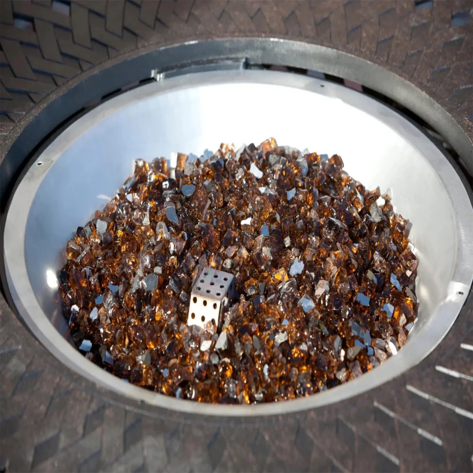 Well Traveled Living Burnt Bronze Reflective Fire Glass | Novaselectes