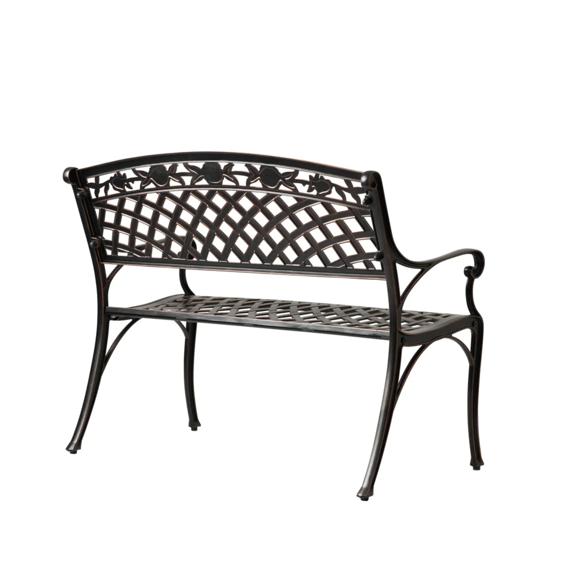 Well Traveled Living Scarlet Aluminum Patio Bench in Antique Bronze | Novaselectes