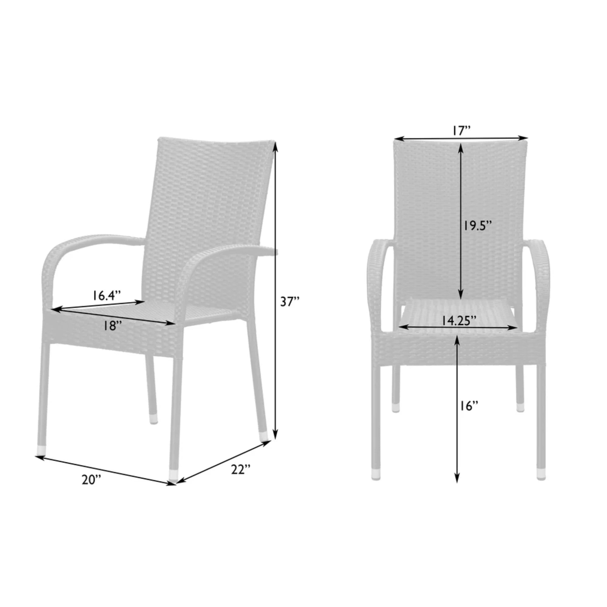 Well Traveled Living Set of 4 Black Morgan Outdoor Wicker Chairs | Novaselectes