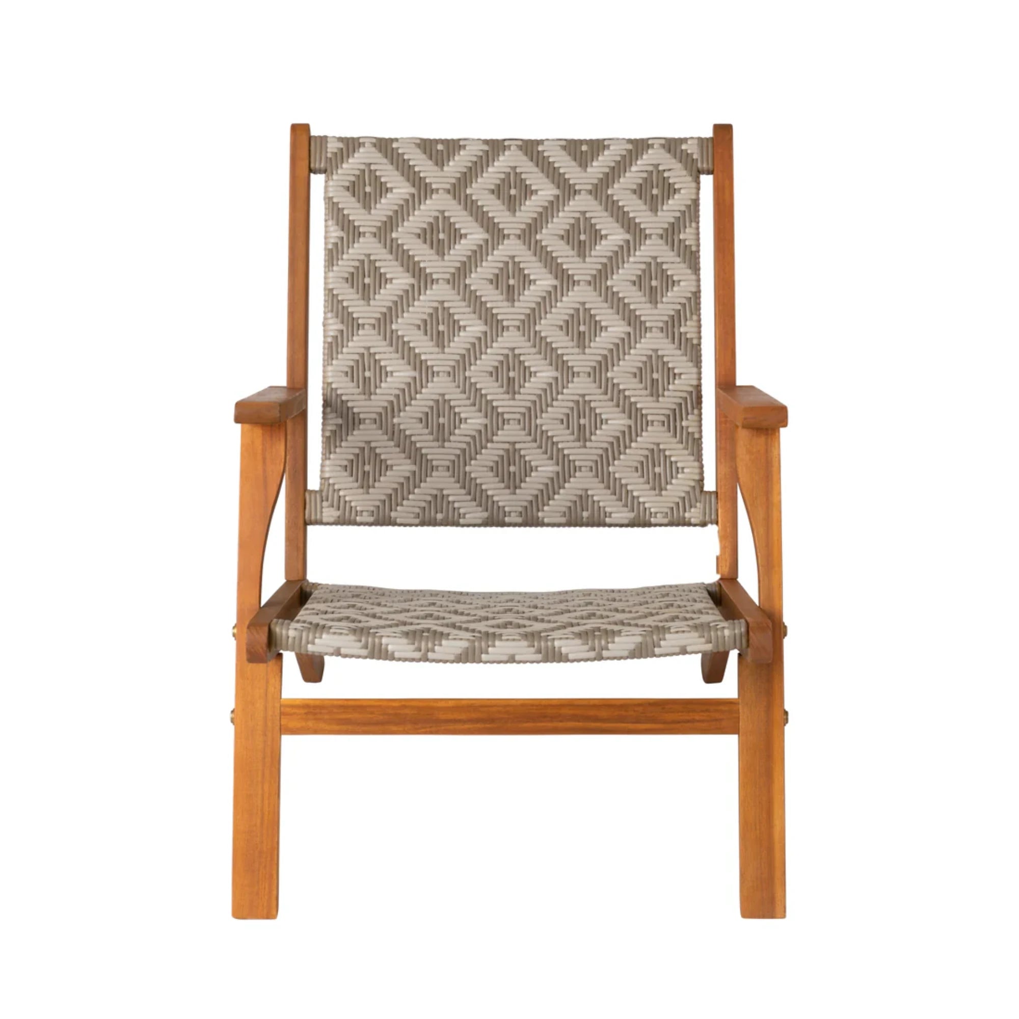 Well Traveled Living Vega Natural Stain Outdoor Chair in Diamond-Weave Wicker | Novaselectes