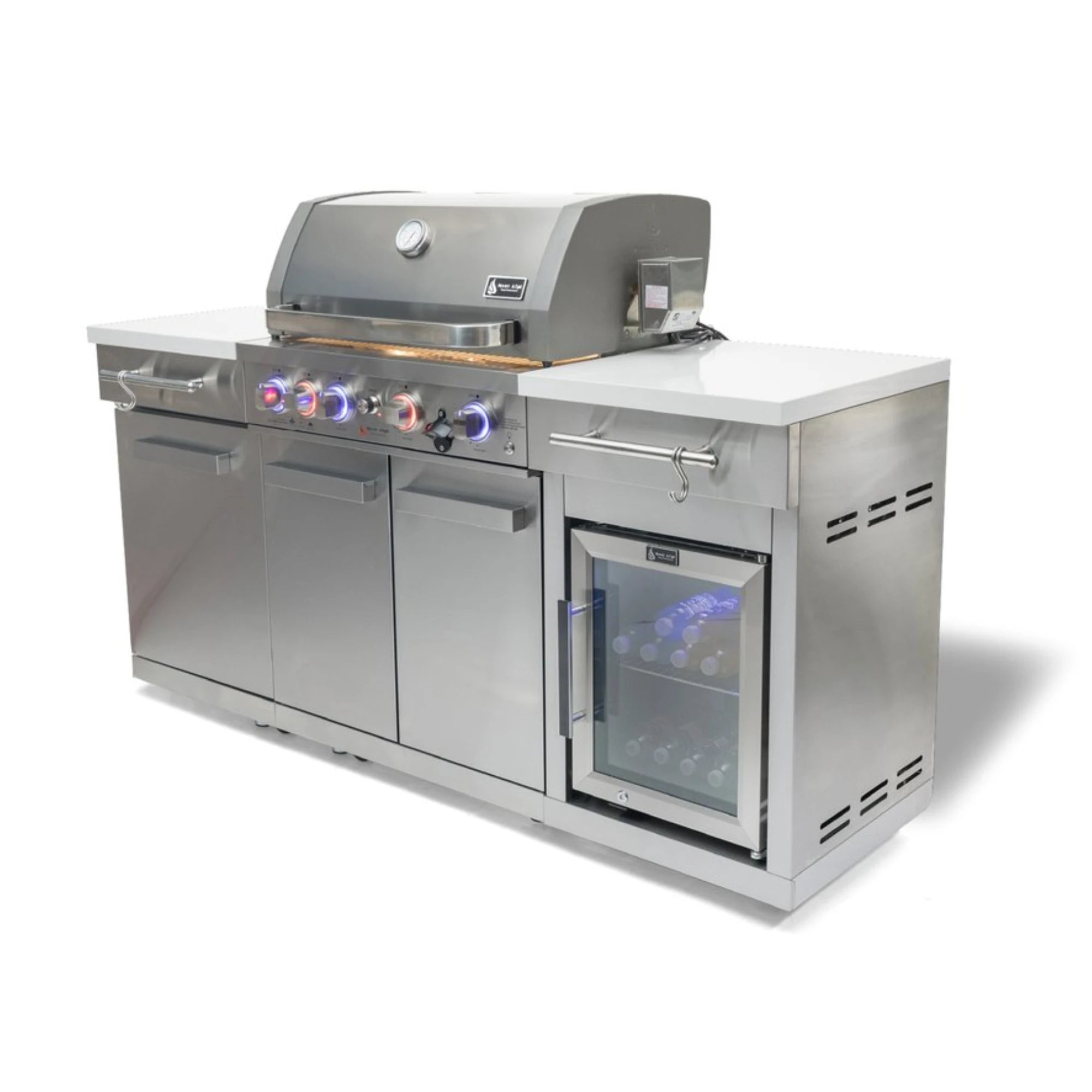 Mont Alpi MA-957RSFC 6 Ft Propane Outdoor Kitchen Island w/ Refrigerator | Novaselectes