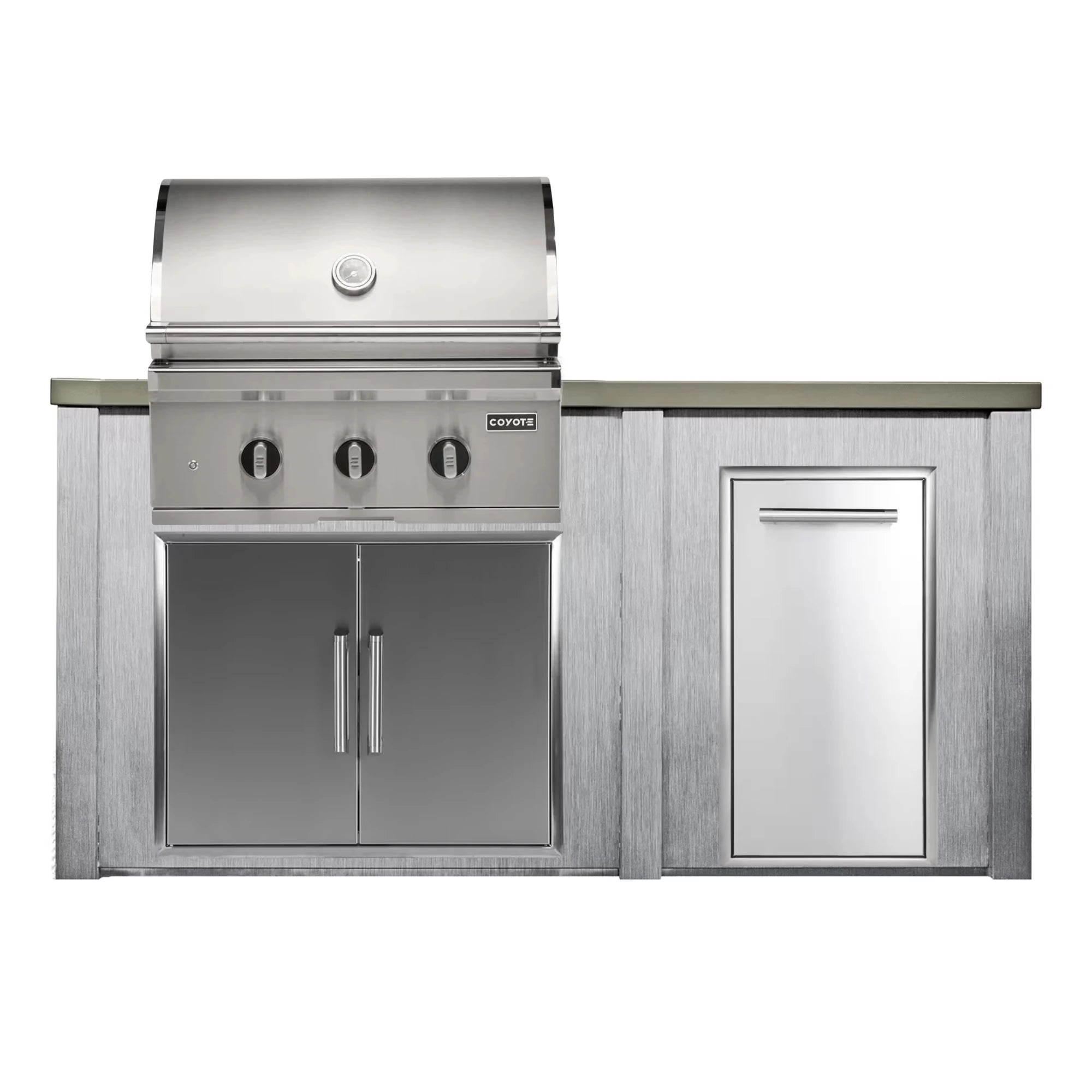 Haven Outdoor 72-Inch Outdoor Kitchen Island w/ Coyote 30-Inch Grill | Novaselectes