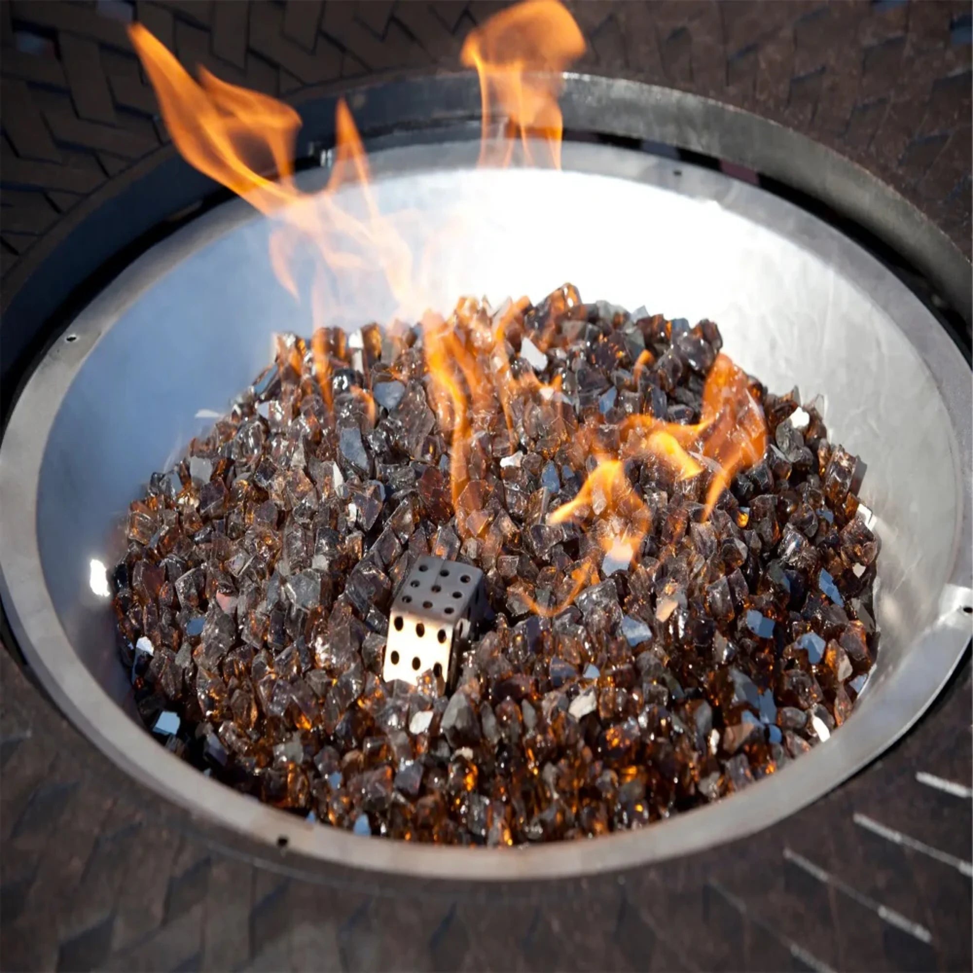 Well Traveled Living Burnt Bronze Reflective Fire Glass | Novaselectes