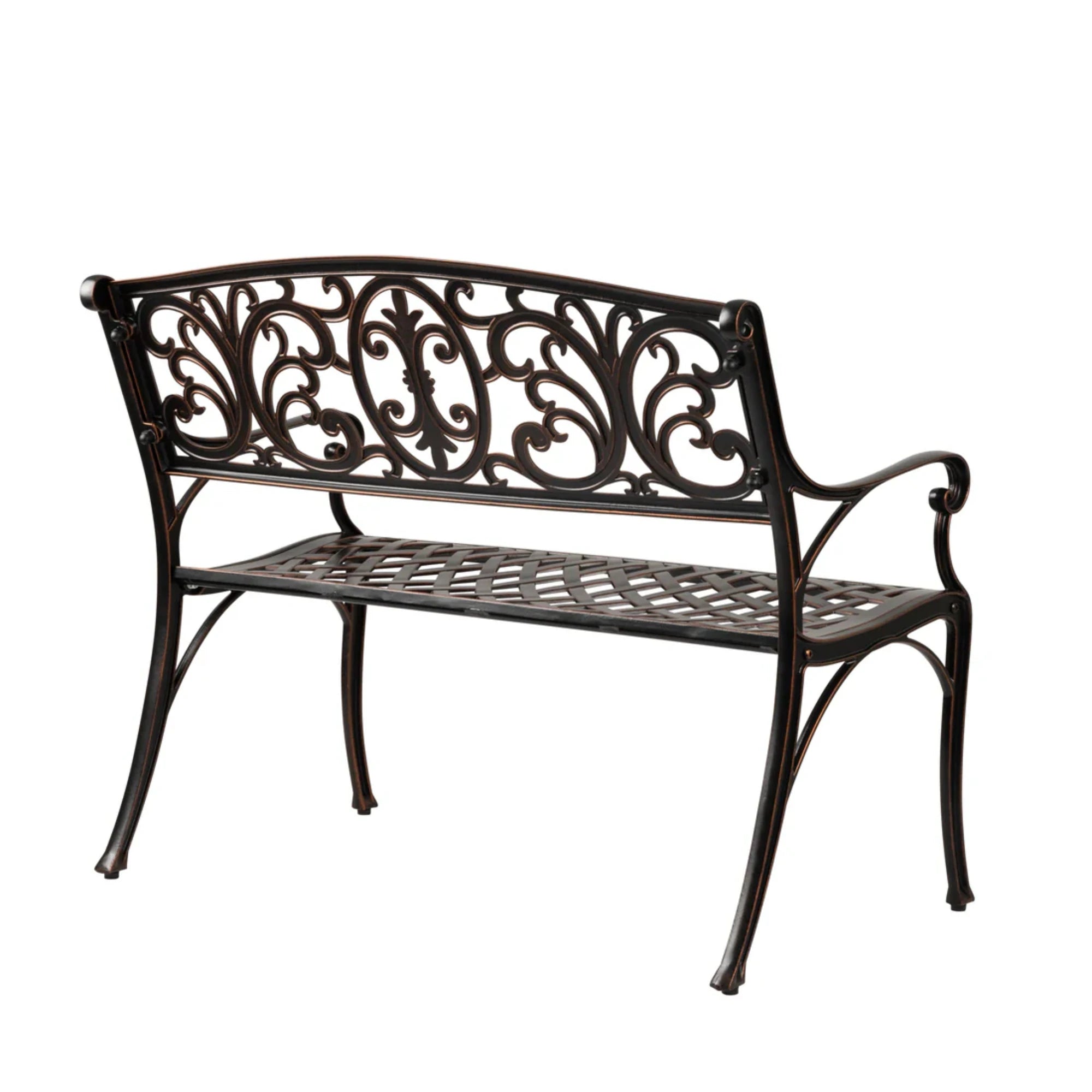 Well Traveled Living Decatur Aluminum Patio Bench in Antique Bronze | Novaselectes