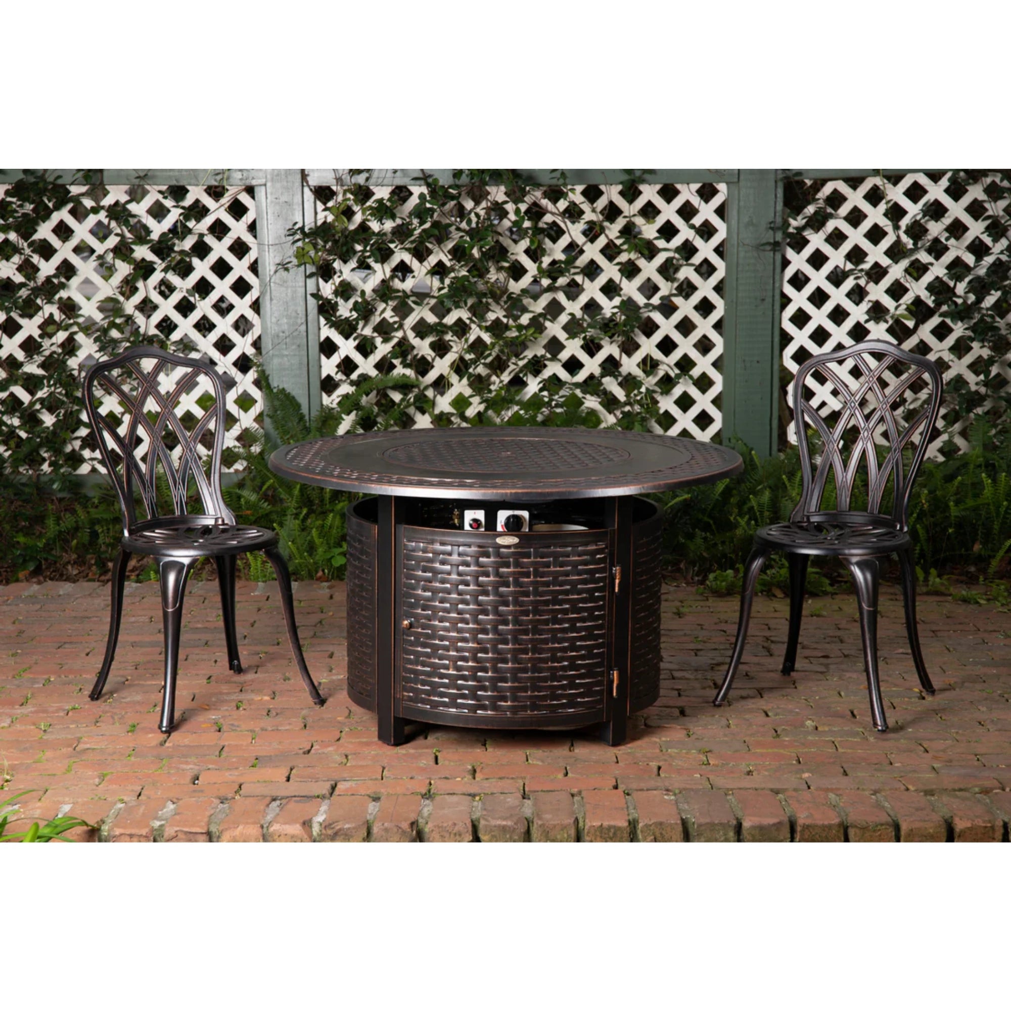 Well Traveled Living Bellante Woven Aluminum Propane Fire Pit | Novaselectes