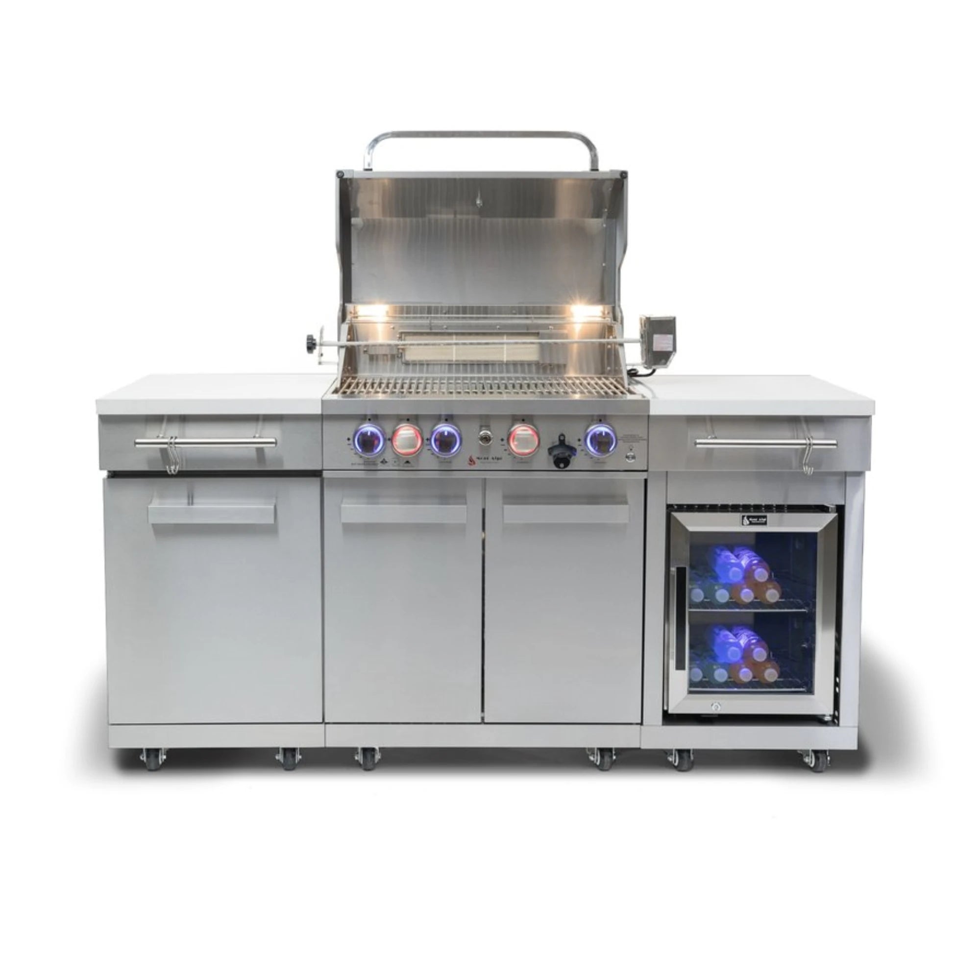 Mont Alpi MA-957RSFC 6 Ft Propane Outdoor Kitchen Island w/ Refrigerator | Novaselectes